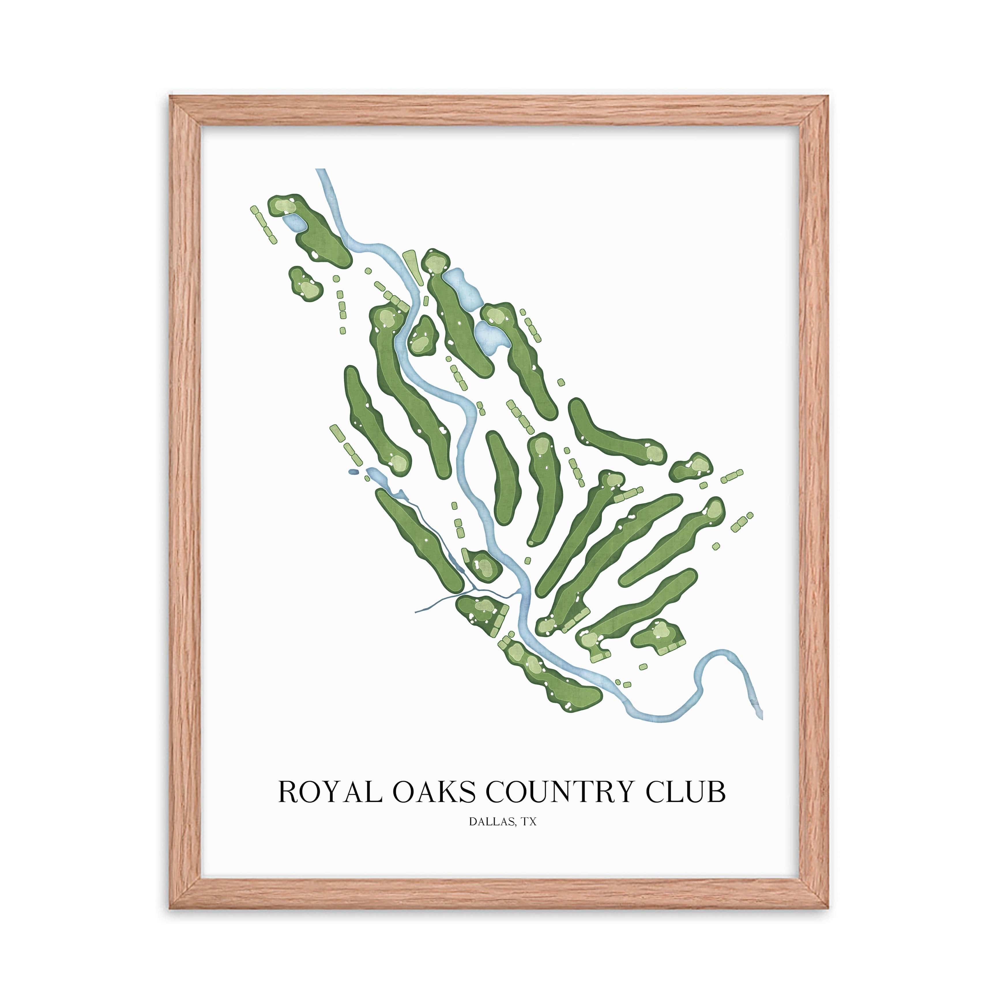 The 19th Hole Golf Shop - Golf Course Prints - Royal Oaks Country Club Golf Course Map Golf Map