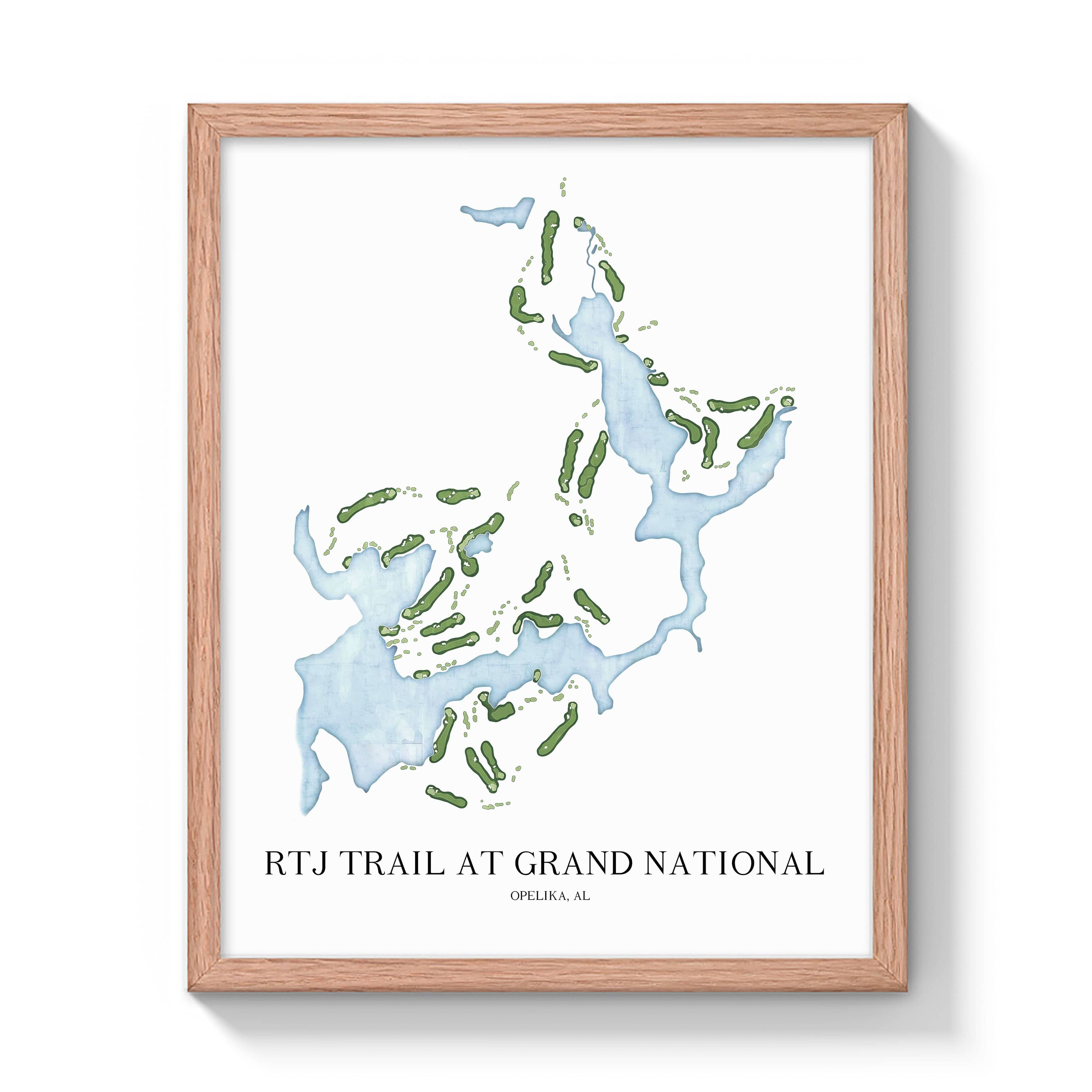 The 19th Hole Golf Shop - Golf Course Prints - RTJ Trail at Grand National Golf Course Map Golf Map