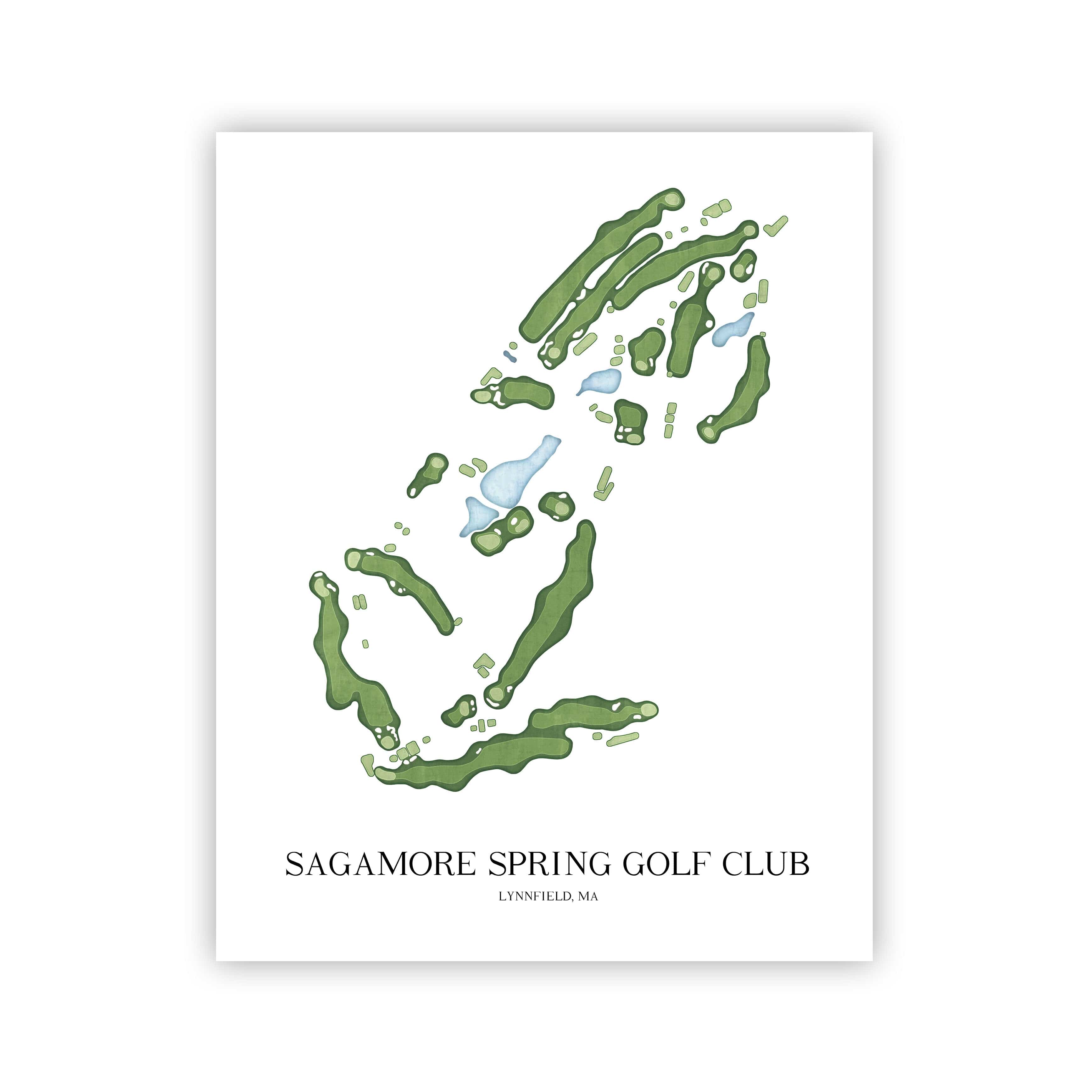The 19th Hole Golf Shop - Golf Course Prints - Sagamore Spring Golf Club Golf Course Map Golf Map