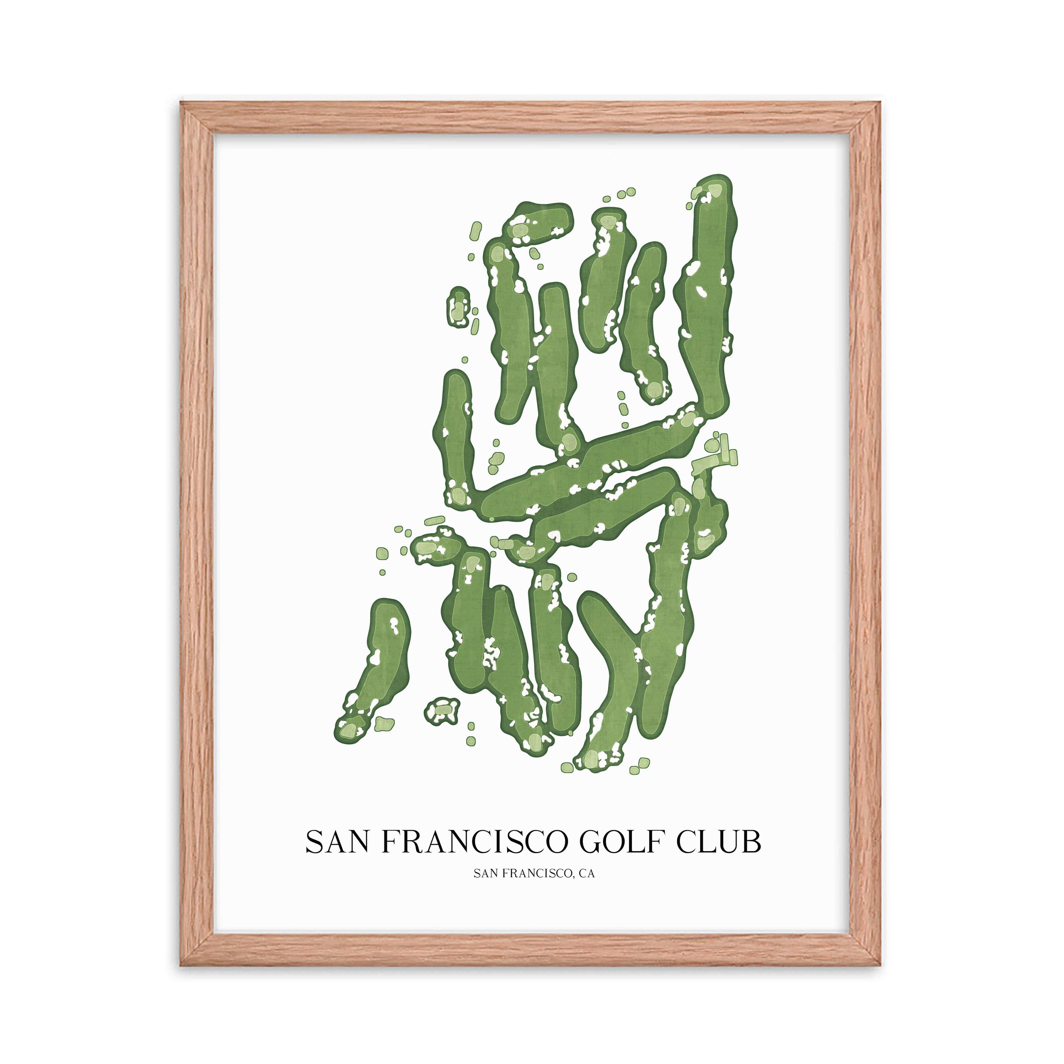 The 19th Hole Golf Shop - Golf Course Prints - San Francisco Golf Club Golf Course Map Golf Map