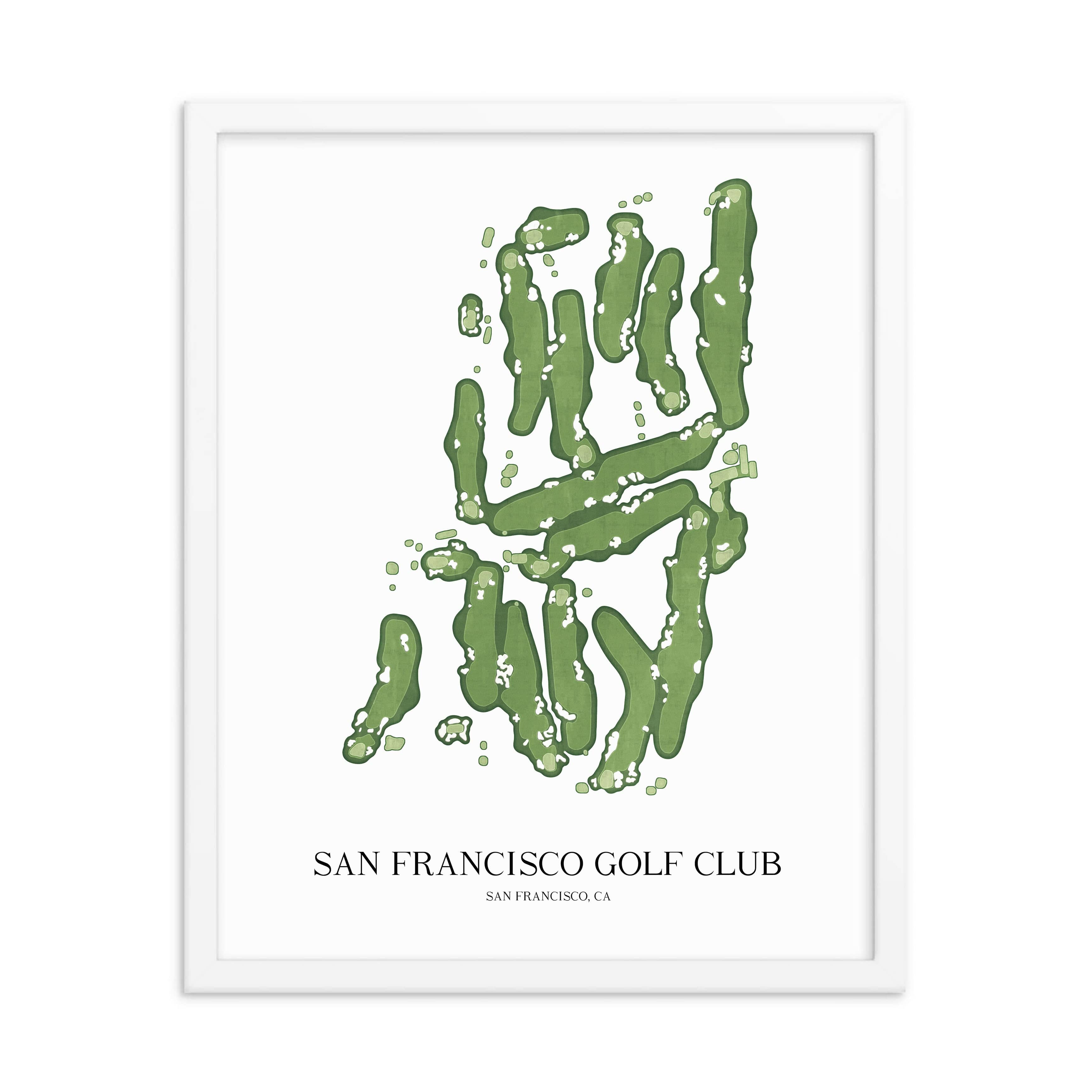 The 19th Hole Golf Shop - Golf Course Prints - San Francisco Golf Club Golf Course Map Golf Map