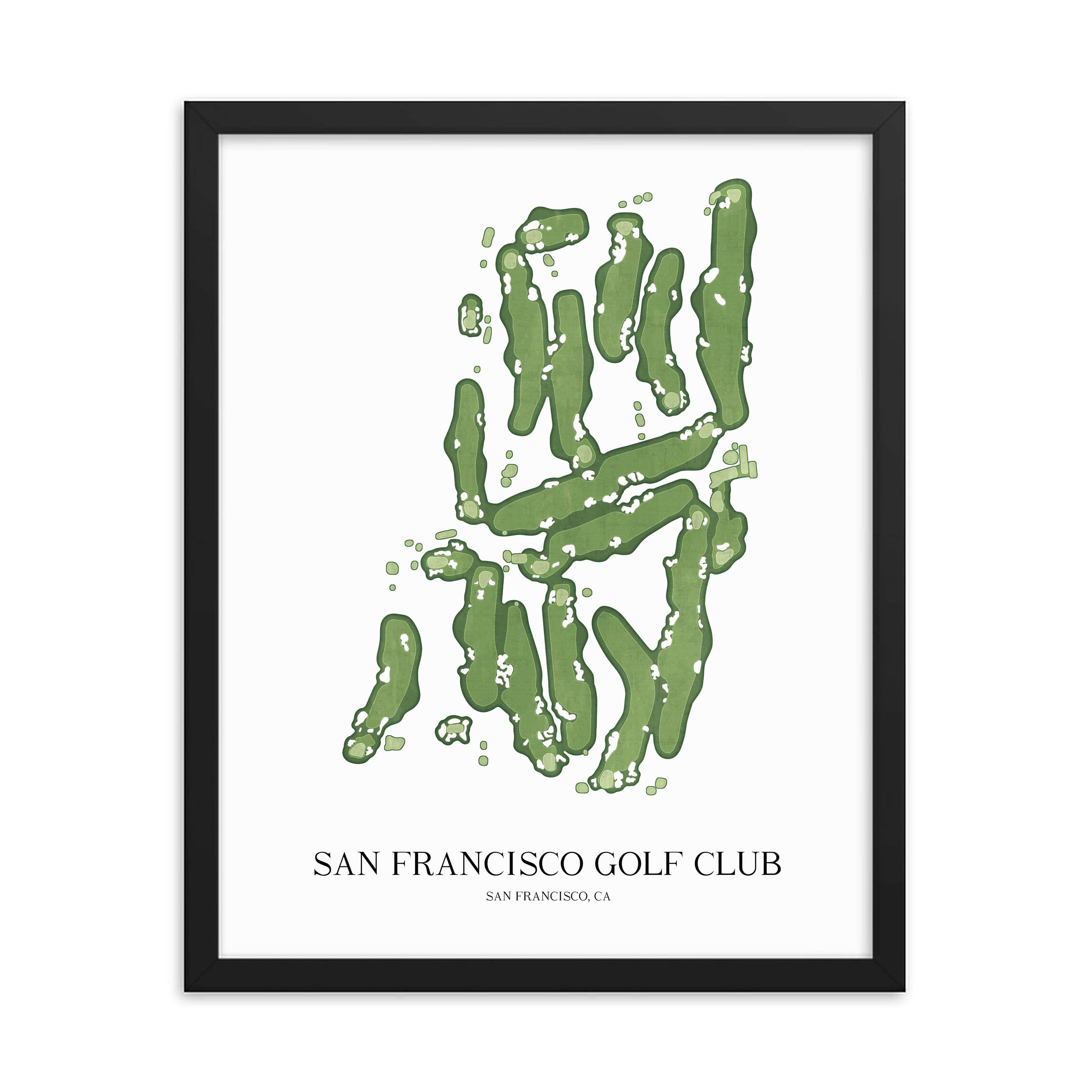 The 19th Hole Golf Shop - Golf Course Prints - San Francisco Golf Club Golf Course Map Golf Map