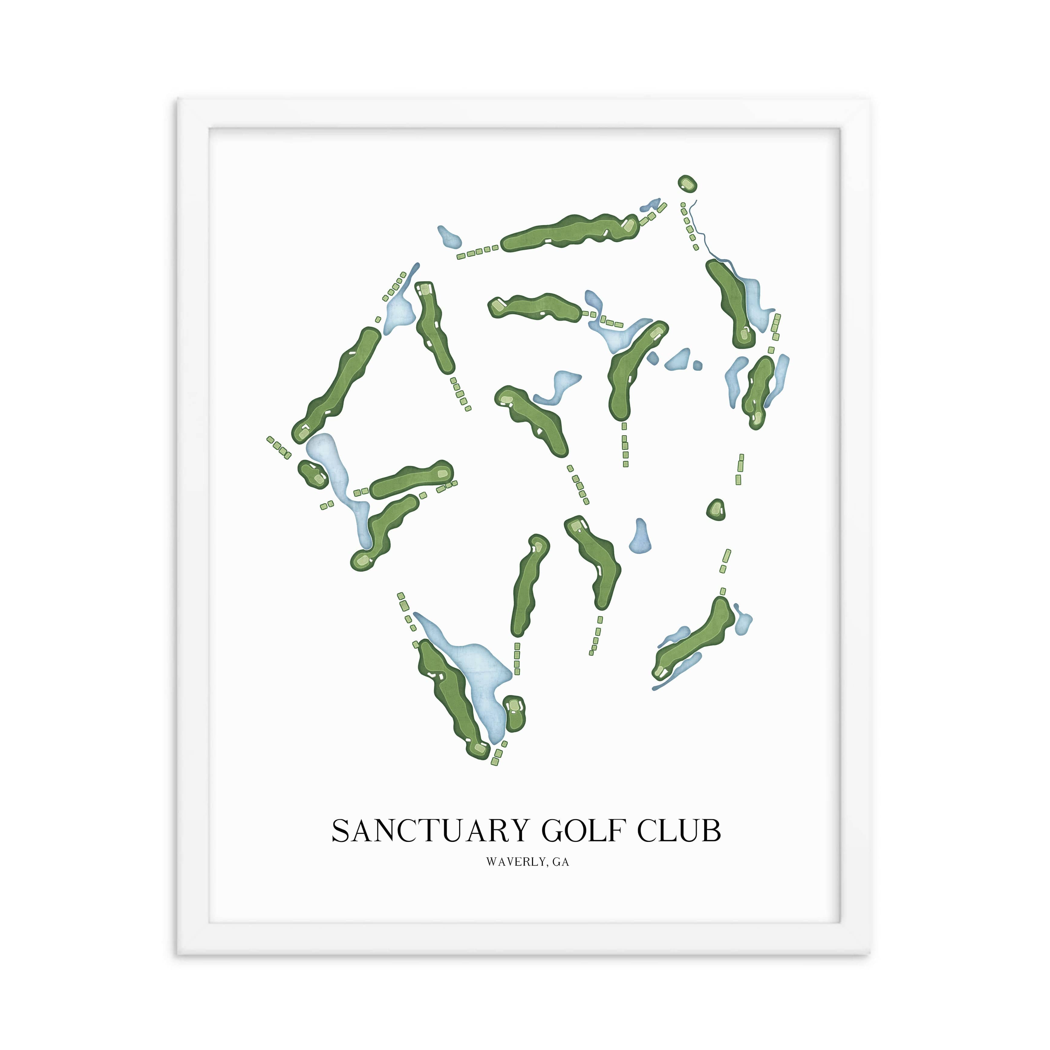 The 19th Hole Golf Shop - Golf Course Prints - Sanctuary Golf Club Golf Course Map Golf Map