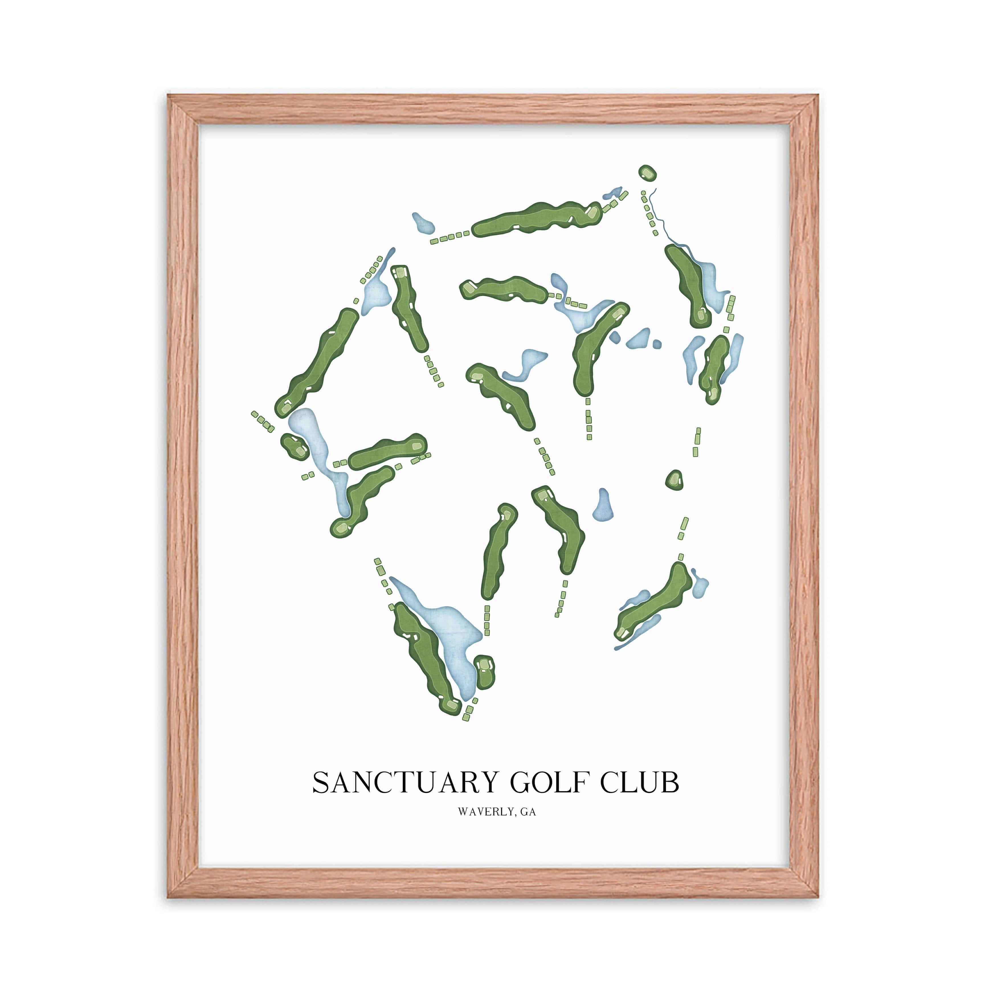 The 19th Hole Golf Shop - Golf Course Prints - Sanctuary Golf Club Golf Course Map Golf Map