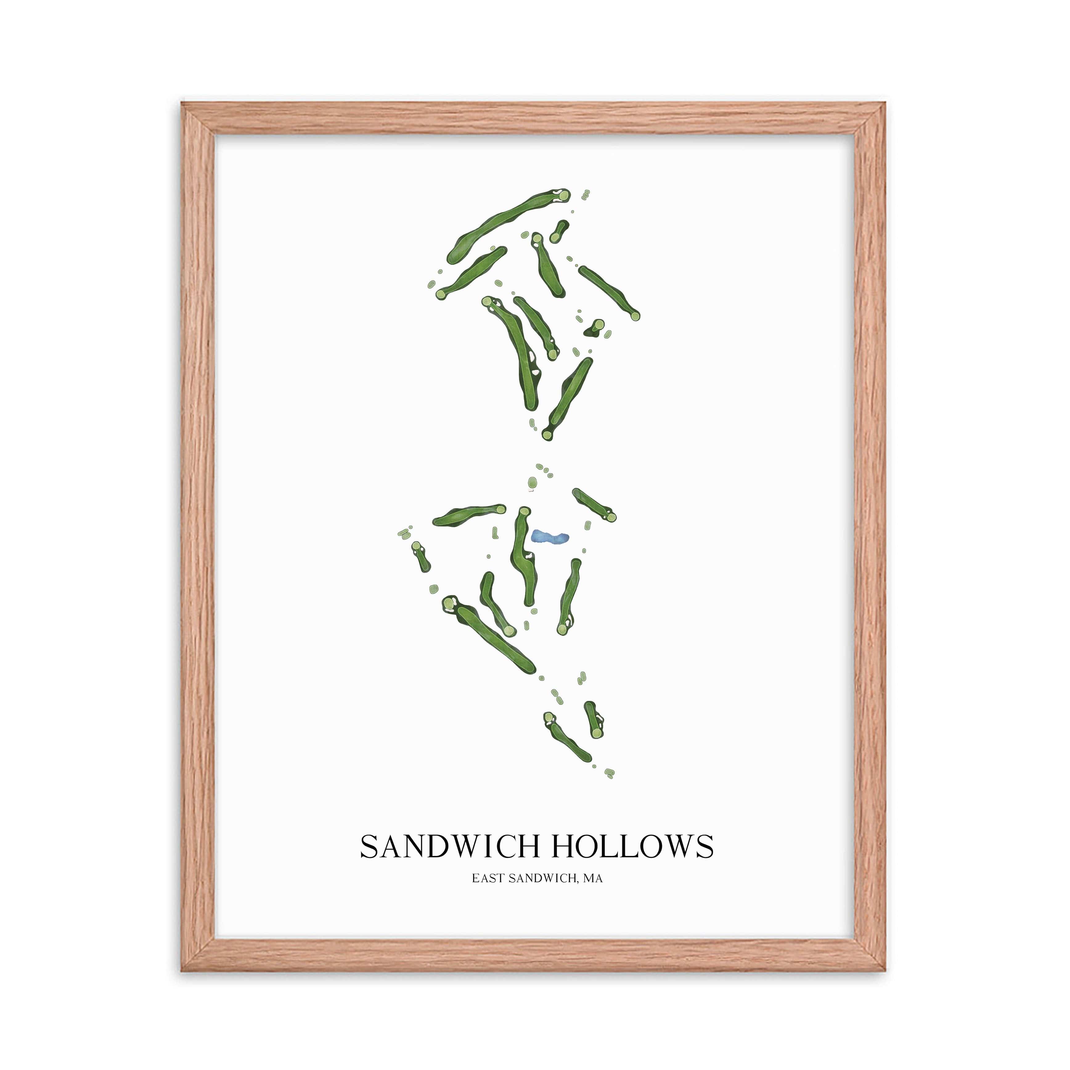 The 19th Hole Golf Shop - Golf Course Prints - Sandwich Hollows Golf Course Map Golf Map
