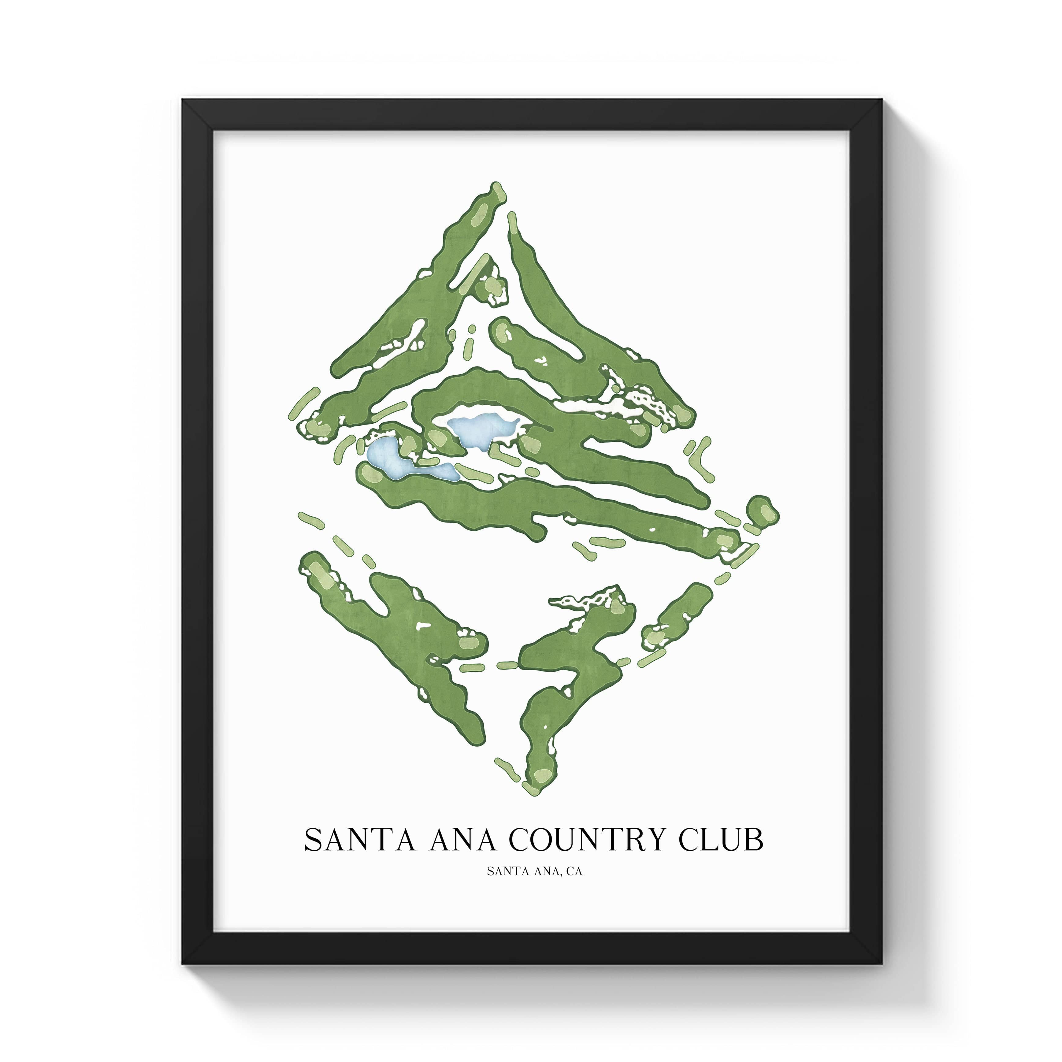 The 19th Hole Golf Shop - Golf Course Prints - Santa Ana Country Club Golf Course Map Golf Map