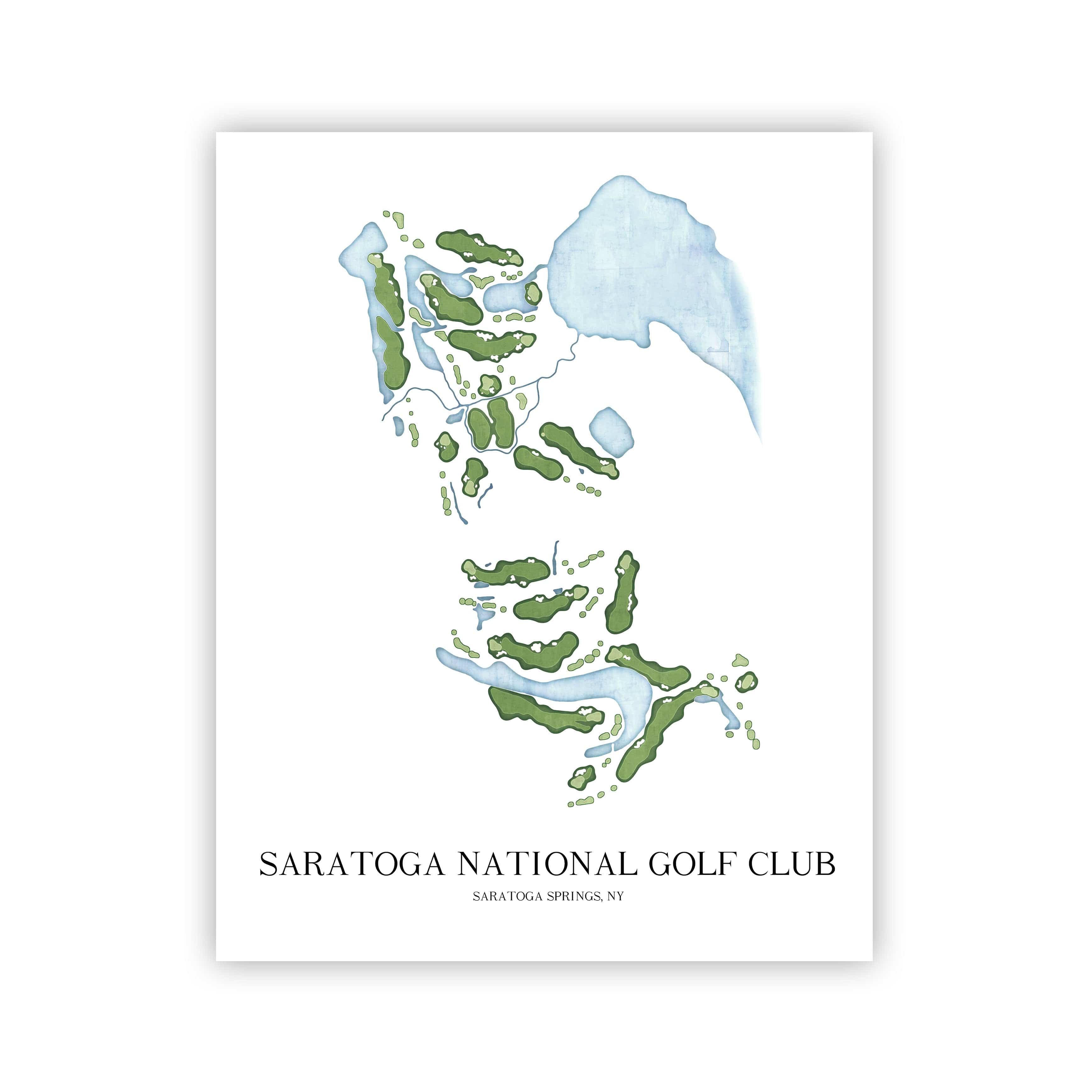 The 19th Hole Golf Shop - Golf Course Prints - Saratoga National Golf Club Golf Course Map Golf Map