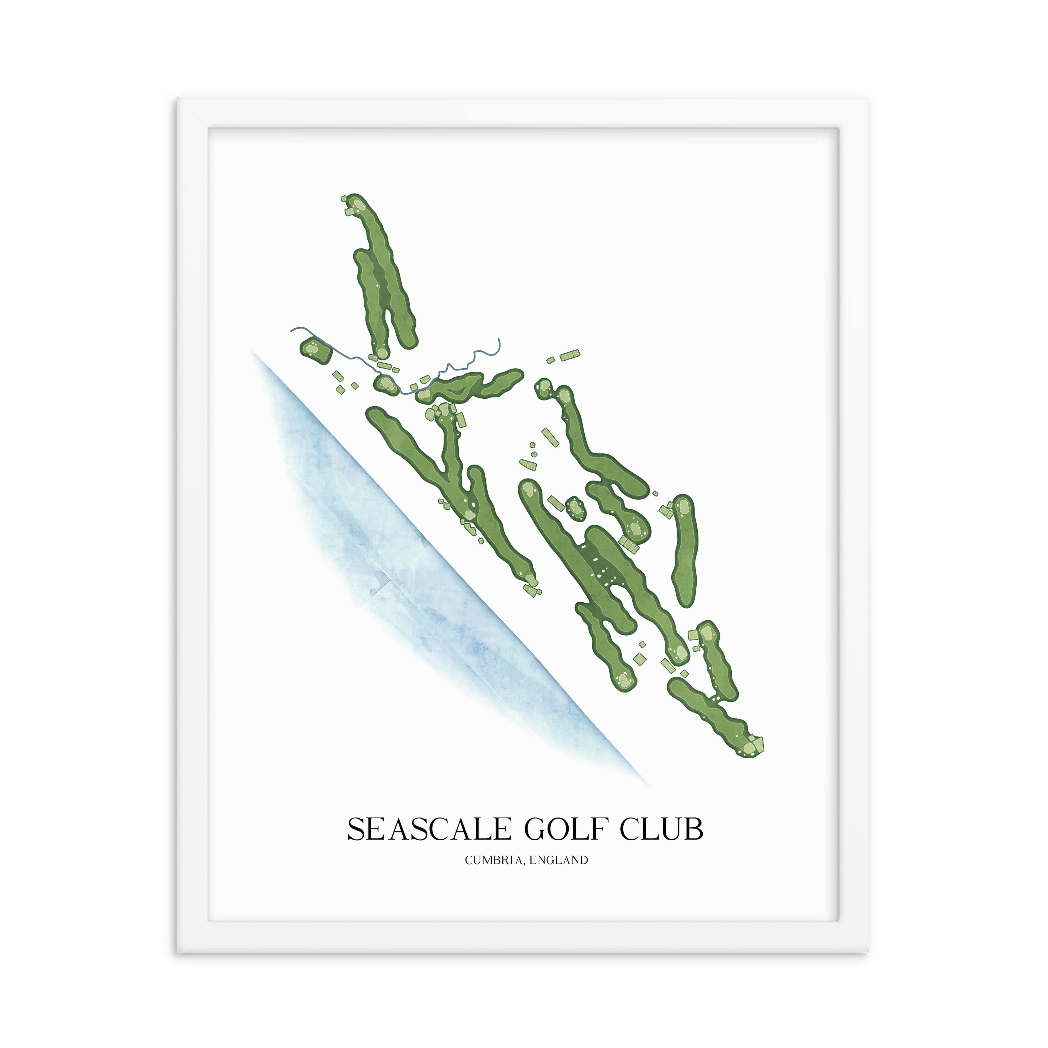The 19th Hole Golf Shop - Golf Course Prints - Seascale Golf Club Golf Course Map Golf Map