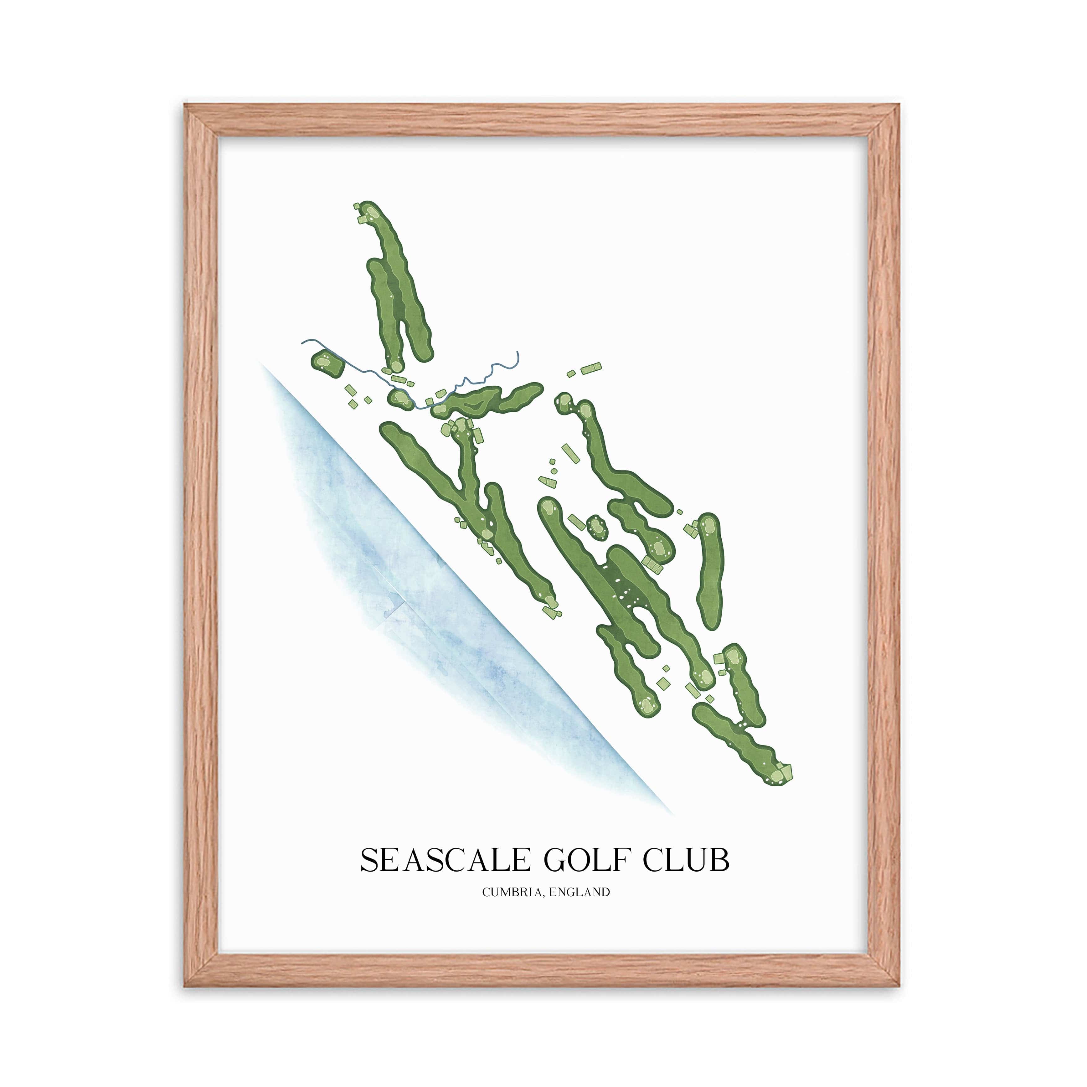 The 19th Hole Golf Shop - Golf Course Prints - Seascale Golf Club Golf Course Map Golf Map
