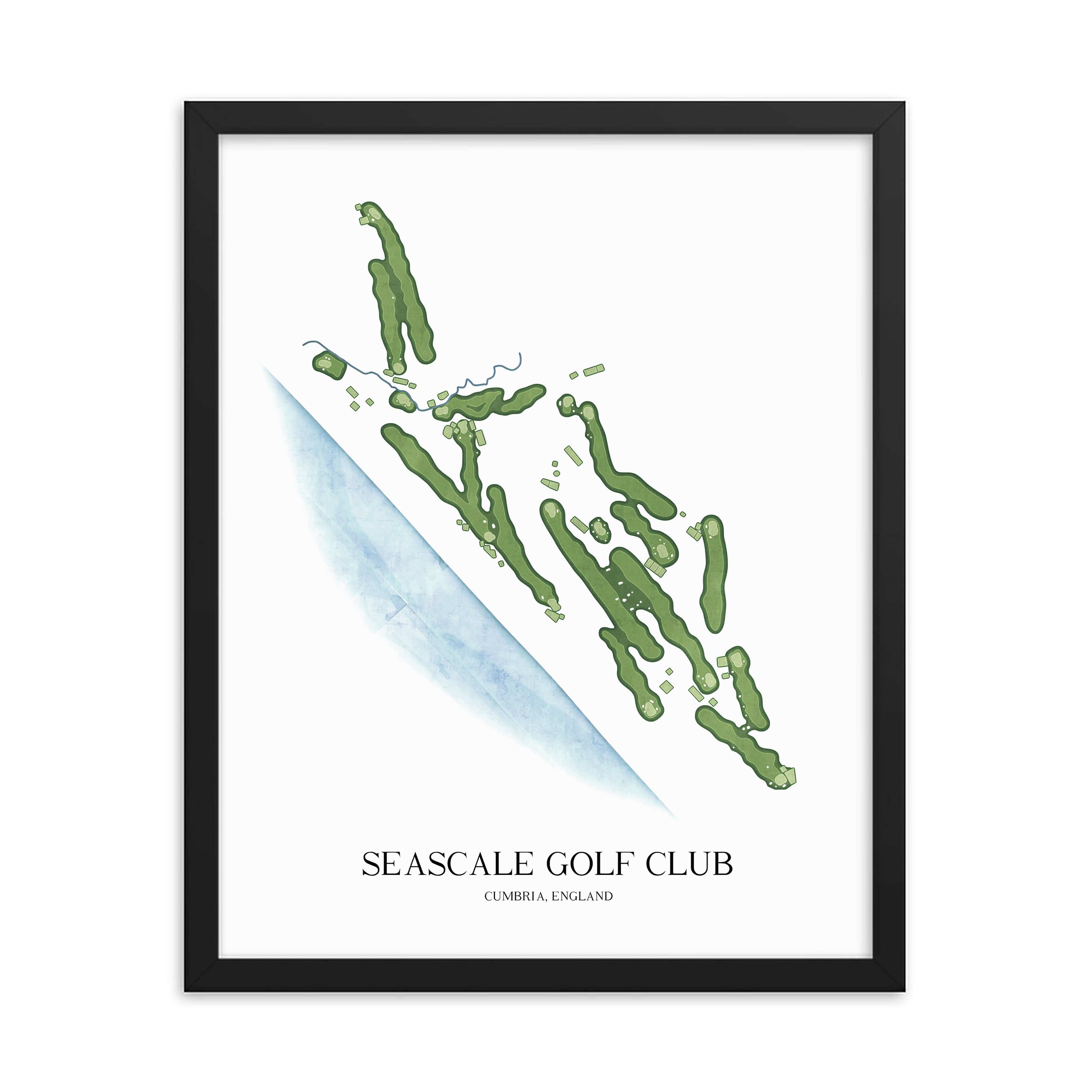 The 19th Hole Golf Shop - Golf Course Prints - Seascale Golf Club Golf Course Map Golf Map