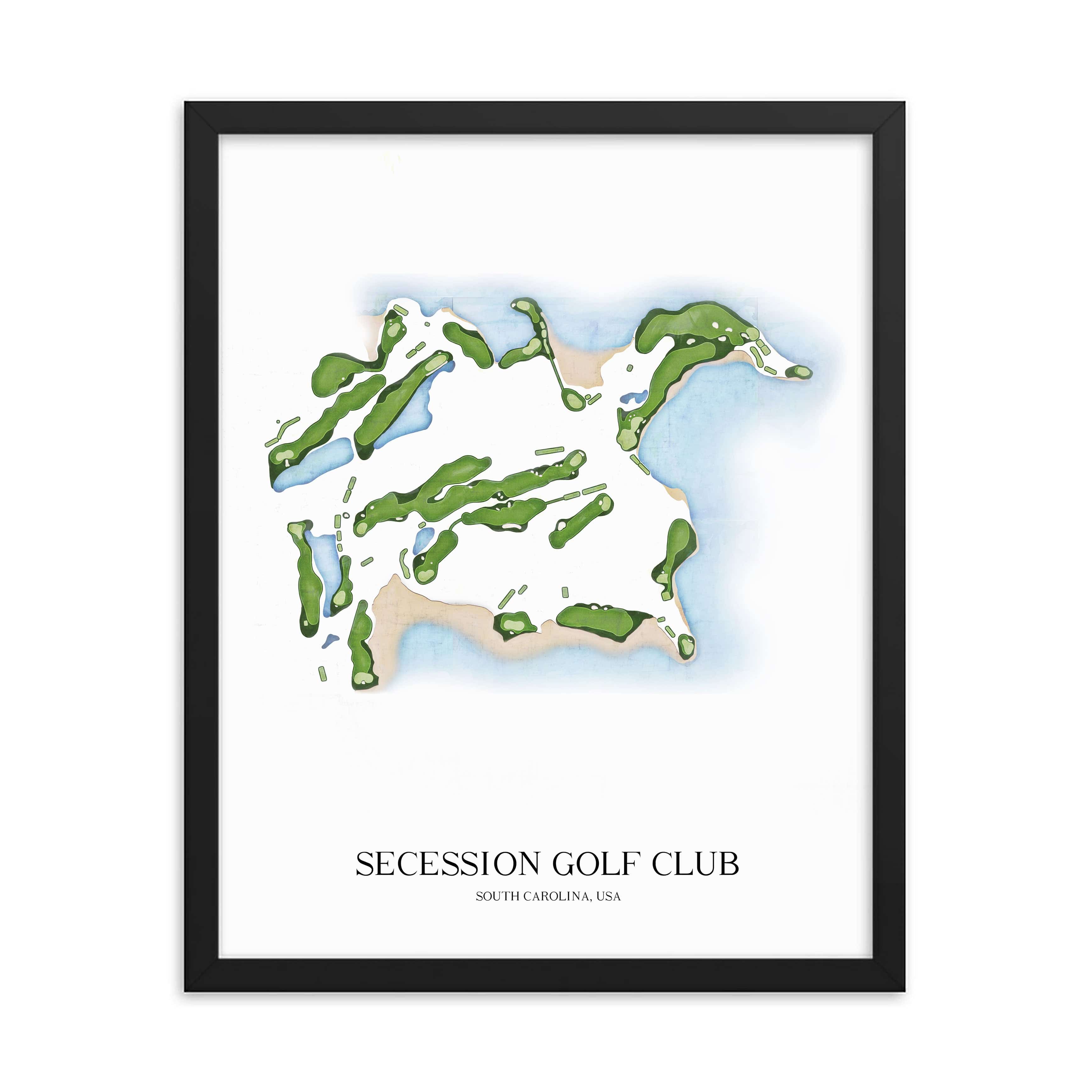 The 19th Hole Golf Shop - Golf Course Prints - Secession Golf Club Golf Course Map Golf Map