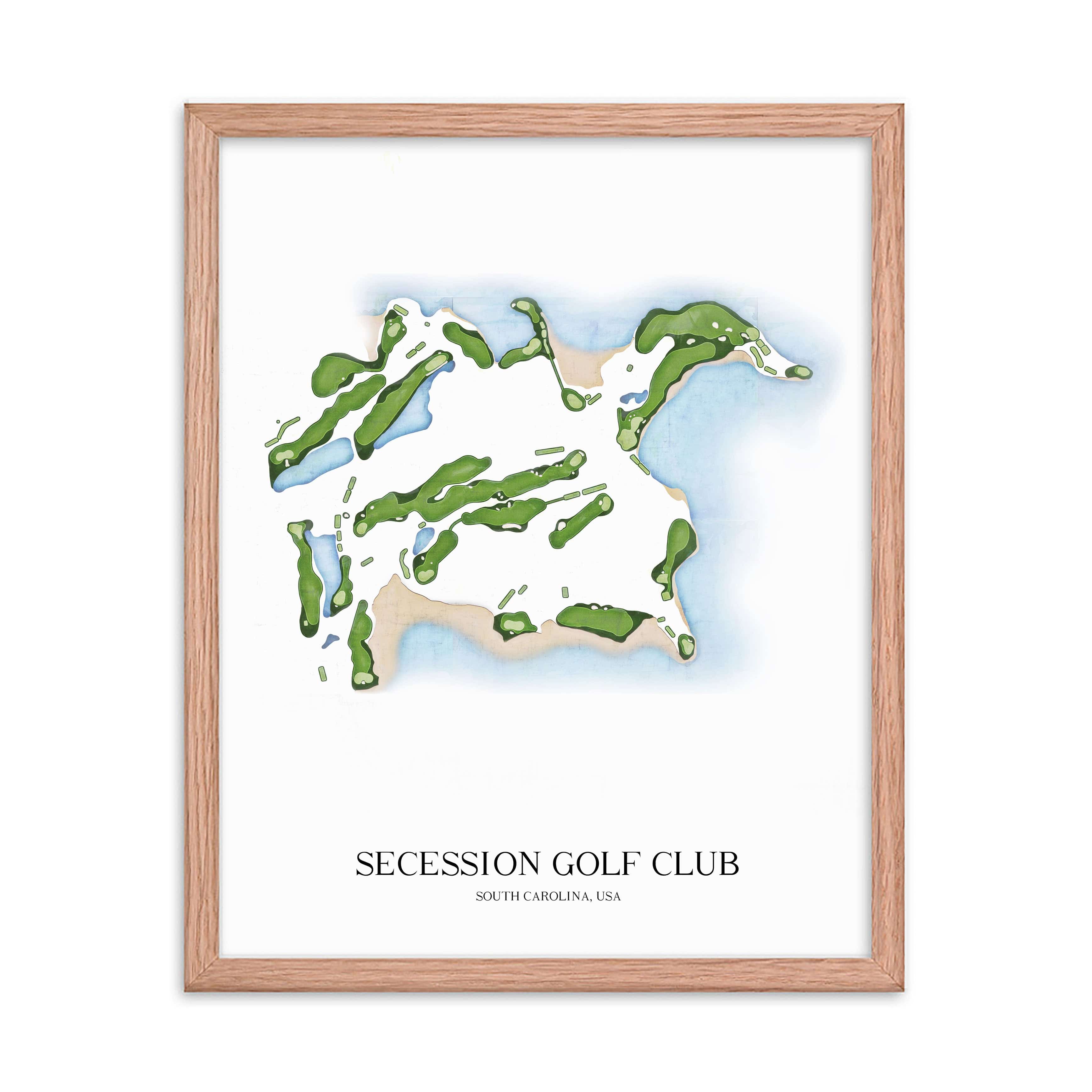 The 19th Hole Golf Shop - Golf Course Prints - Secession Golf Club Golf Course Map Golf Map