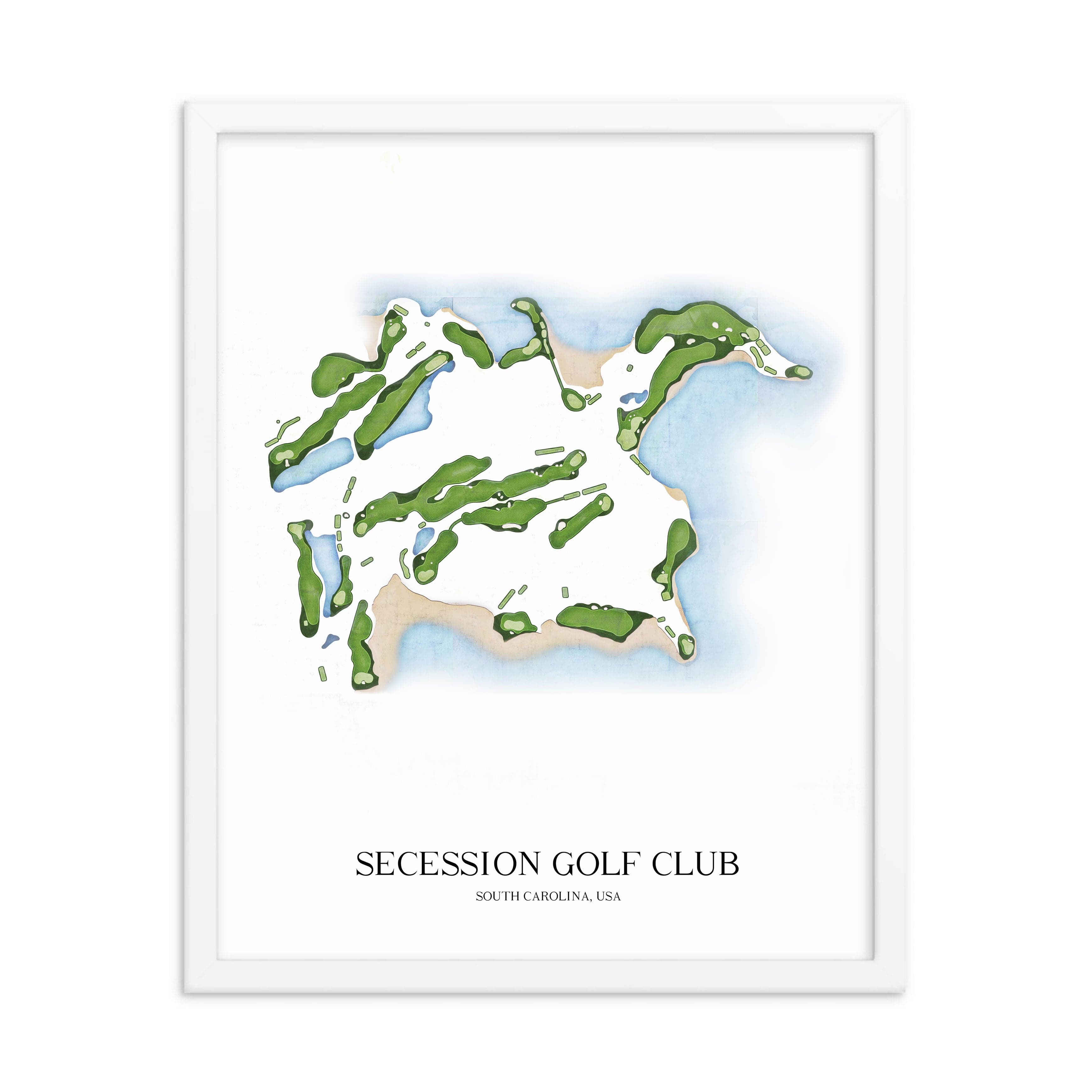 The 19th Hole Golf Shop - Golf Course Prints - Secession Golf Club Golf Course Map Golf Map