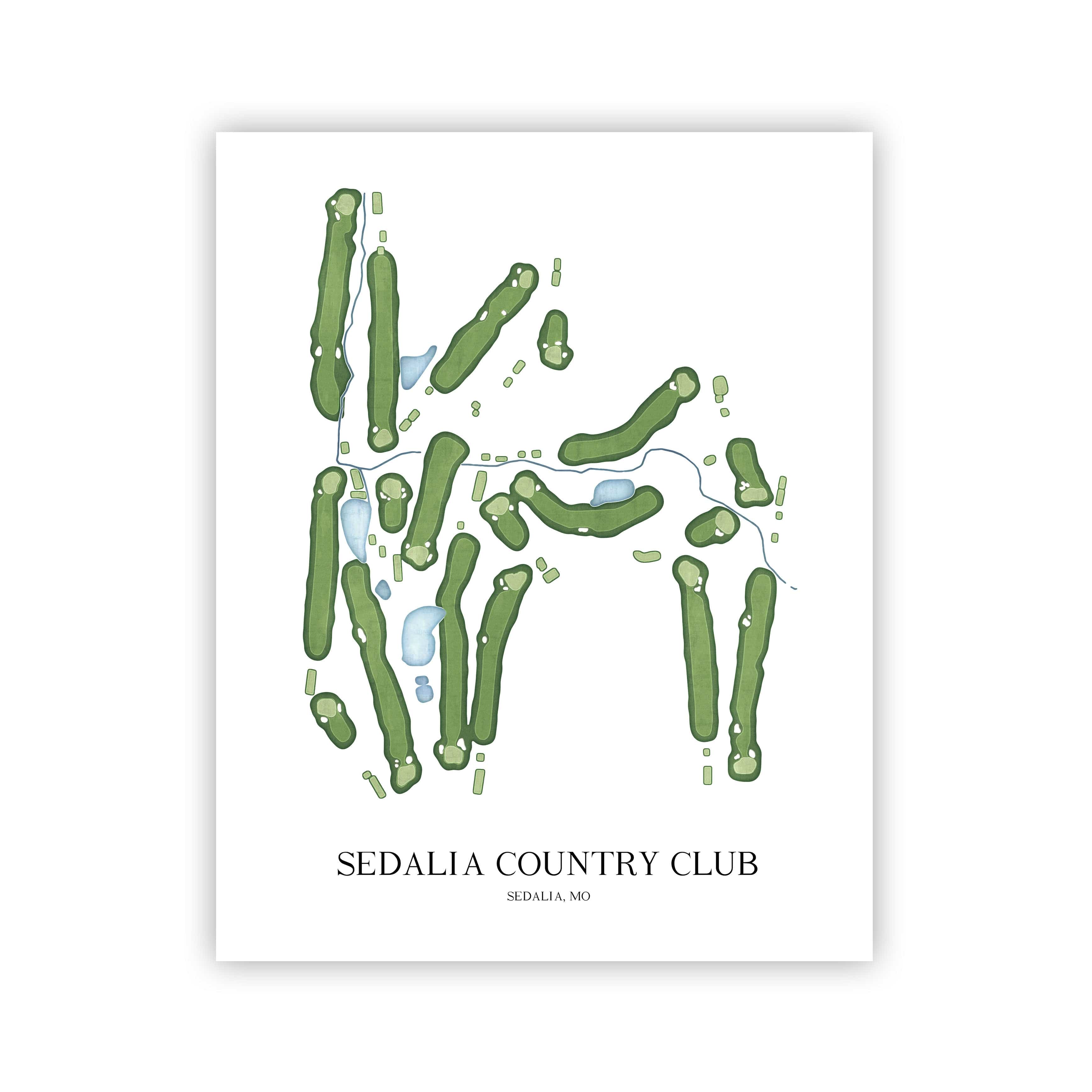 The 19th Hole Golf Shop - Golf Course Prints - Sedalia Country Club Golf Course Map Golf Map