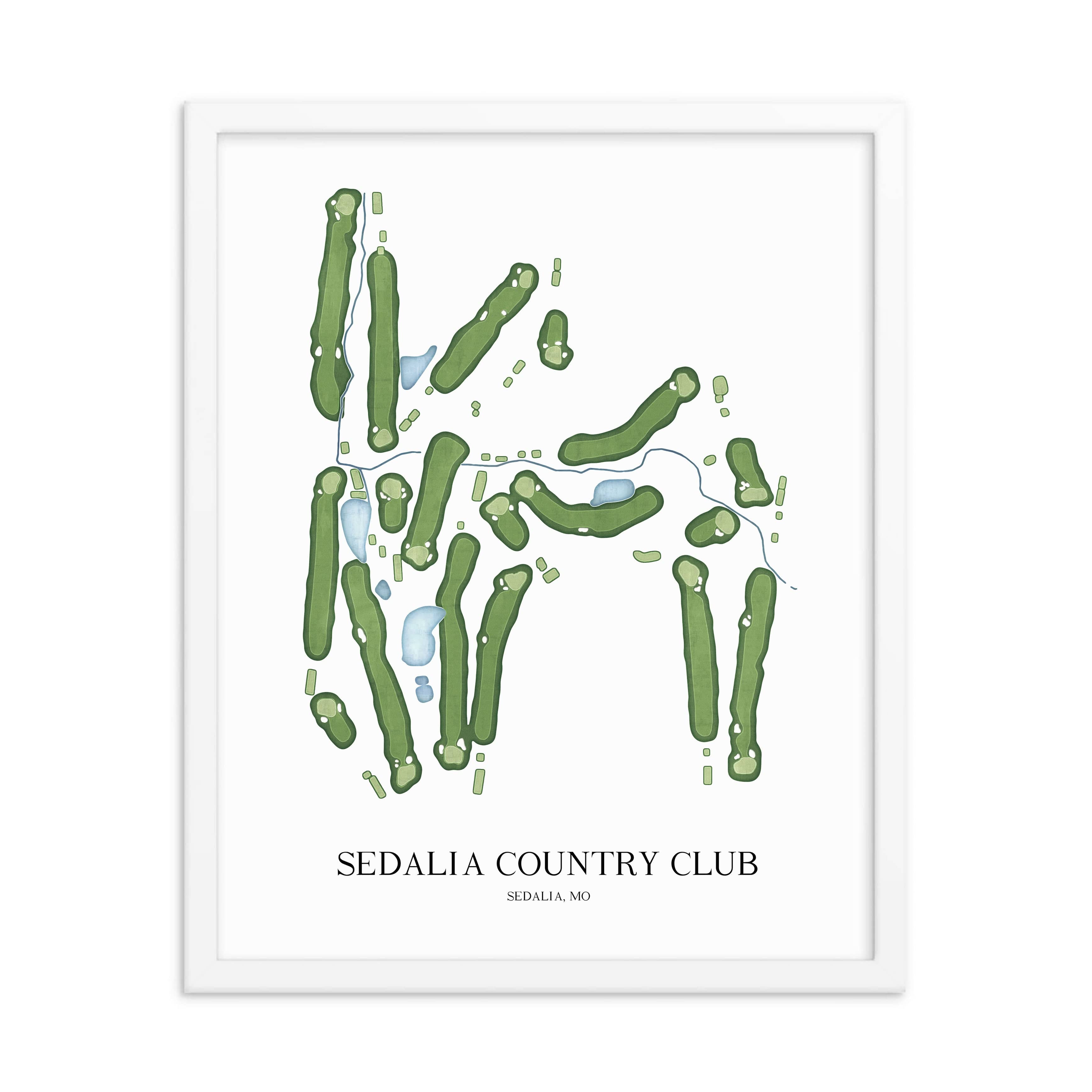 The 19th Hole Golf Shop - Golf Course Prints - Sedalia Country Club Golf Course Map Golf Map