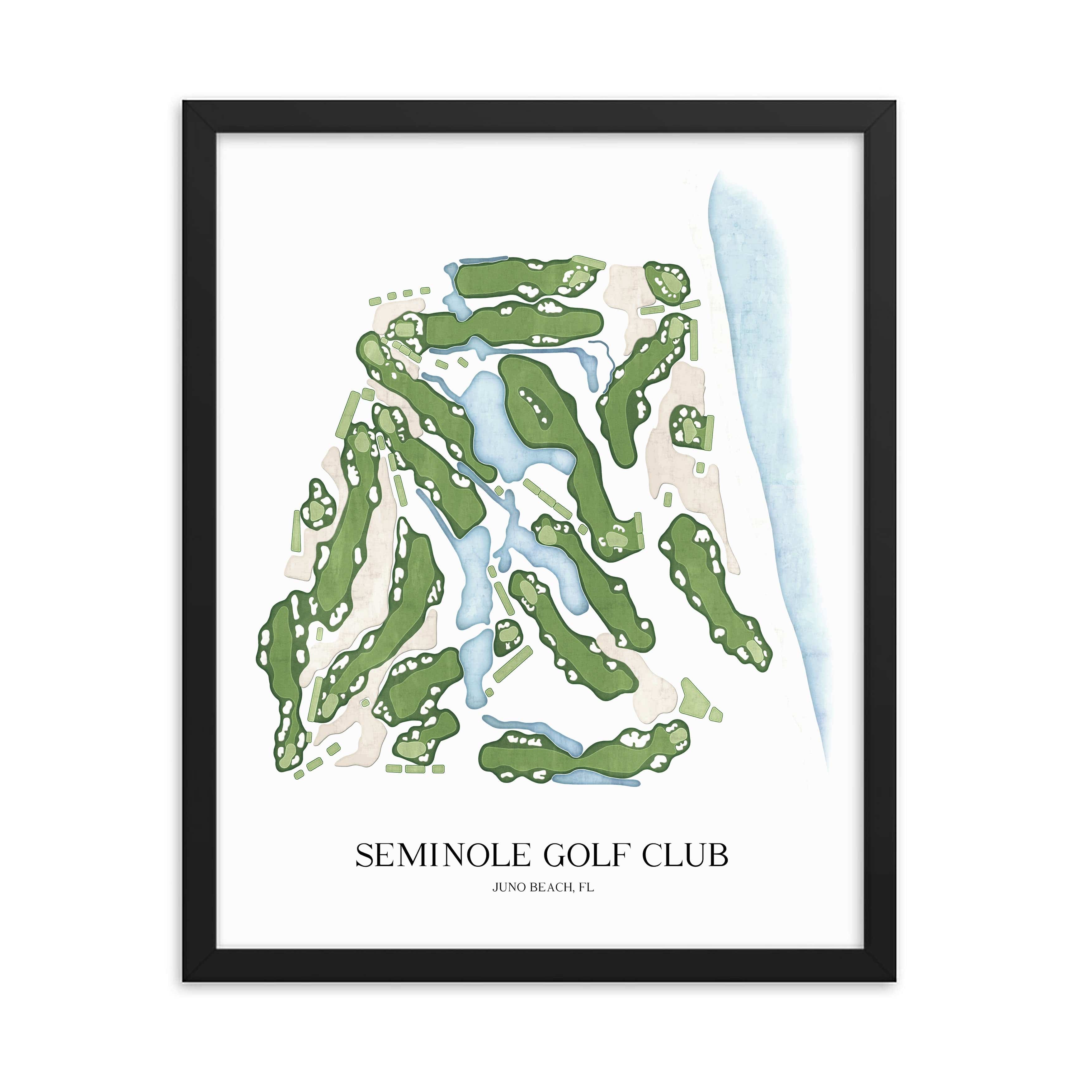 The 19th Hole Golf Shop - Golf Course Prints - Seminole Golf Club Golf Course Map Golf Map