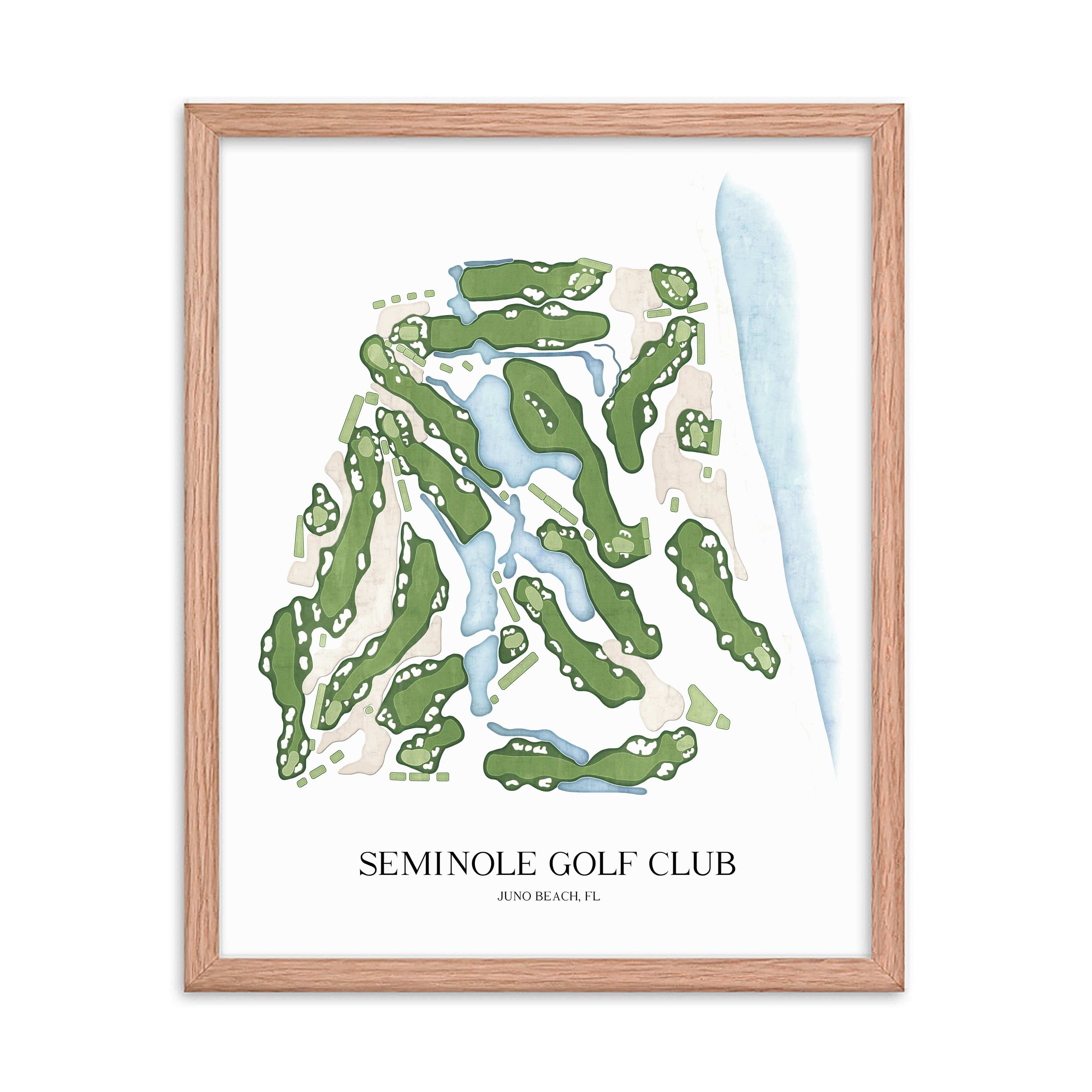 The 19th Hole Golf Shop - Golf Course Prints - Seminole Golf Club Golf Course Map Golf Map