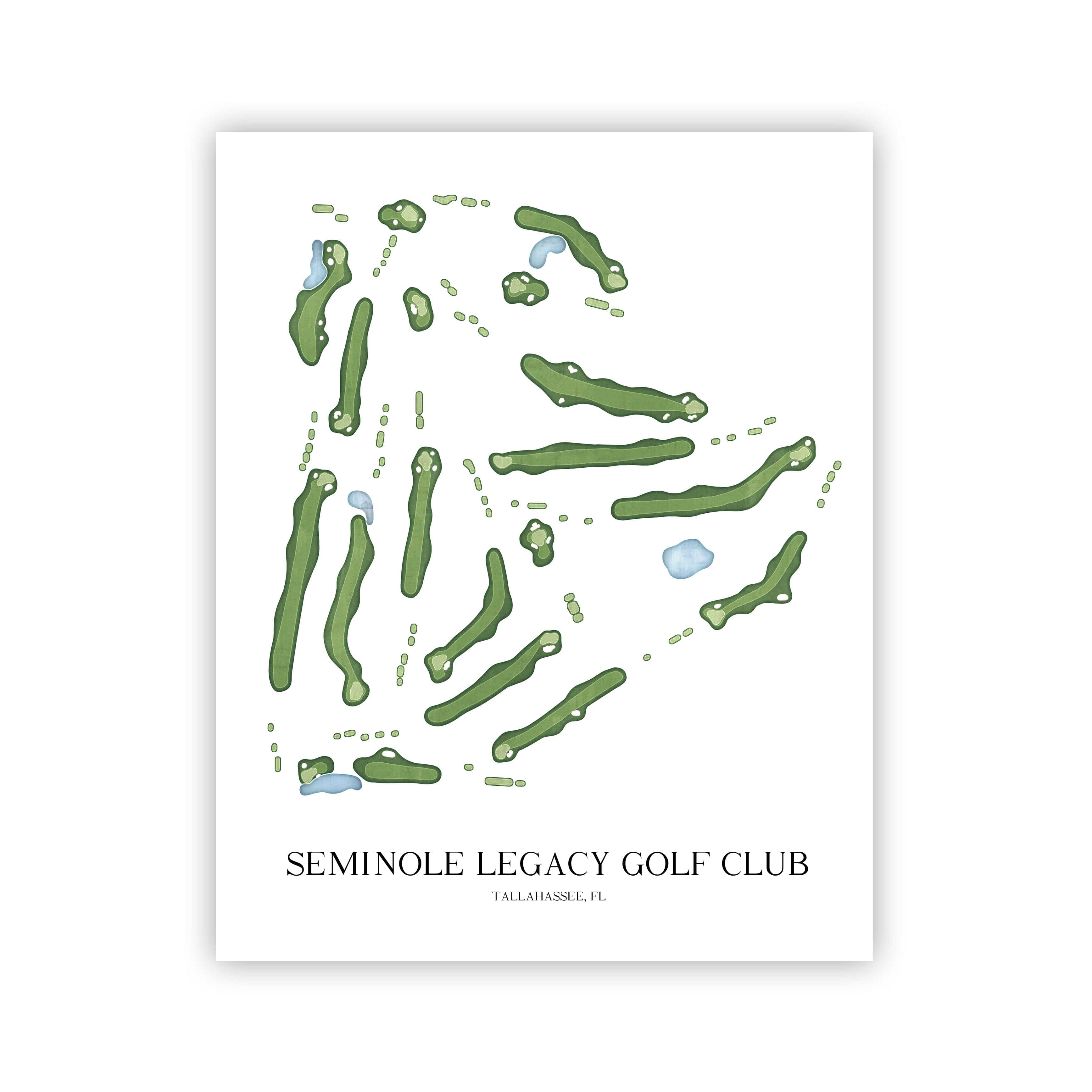The 19th Hole Golf Shop - Golf Course Prints - Seminole Legacy Golf Club Golf Course Map Golf Map
