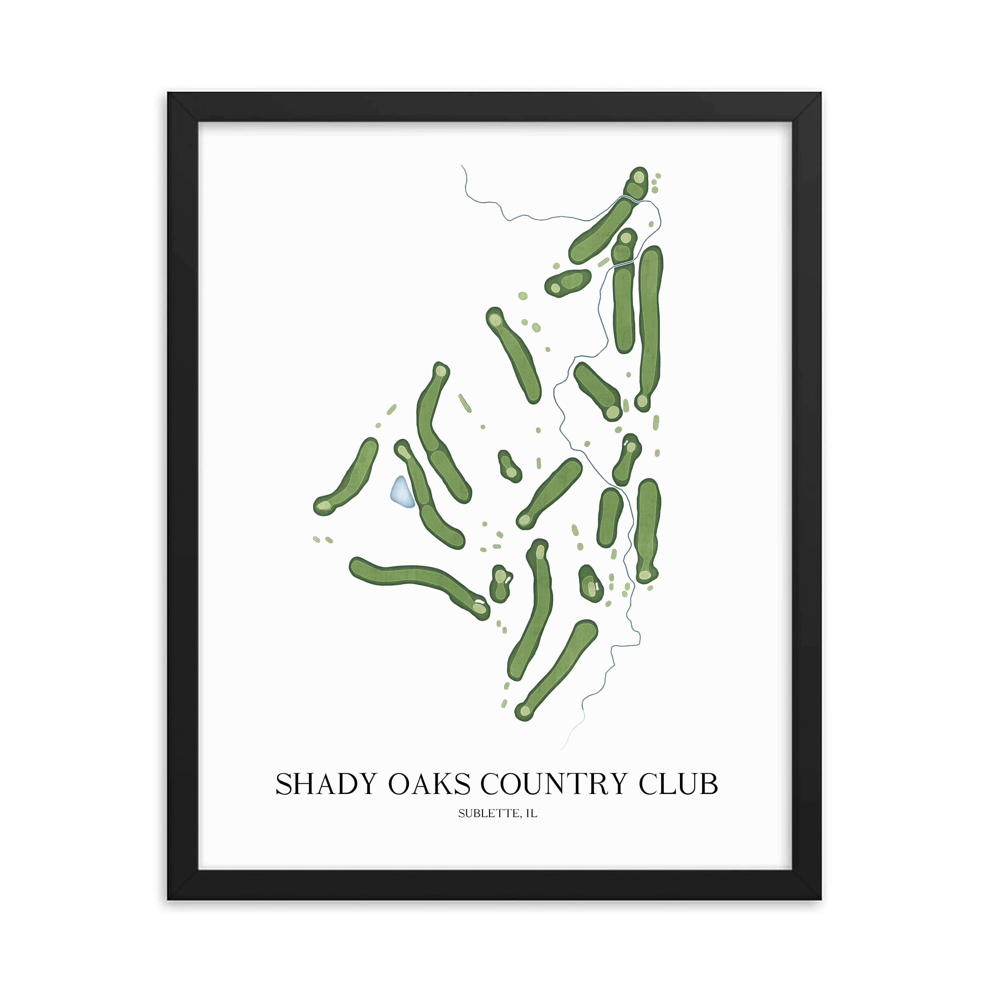 The 19th Hole Golf Shop - Golf Course Prints - Shady Oaks Country Club Golf Course Map Golf Map