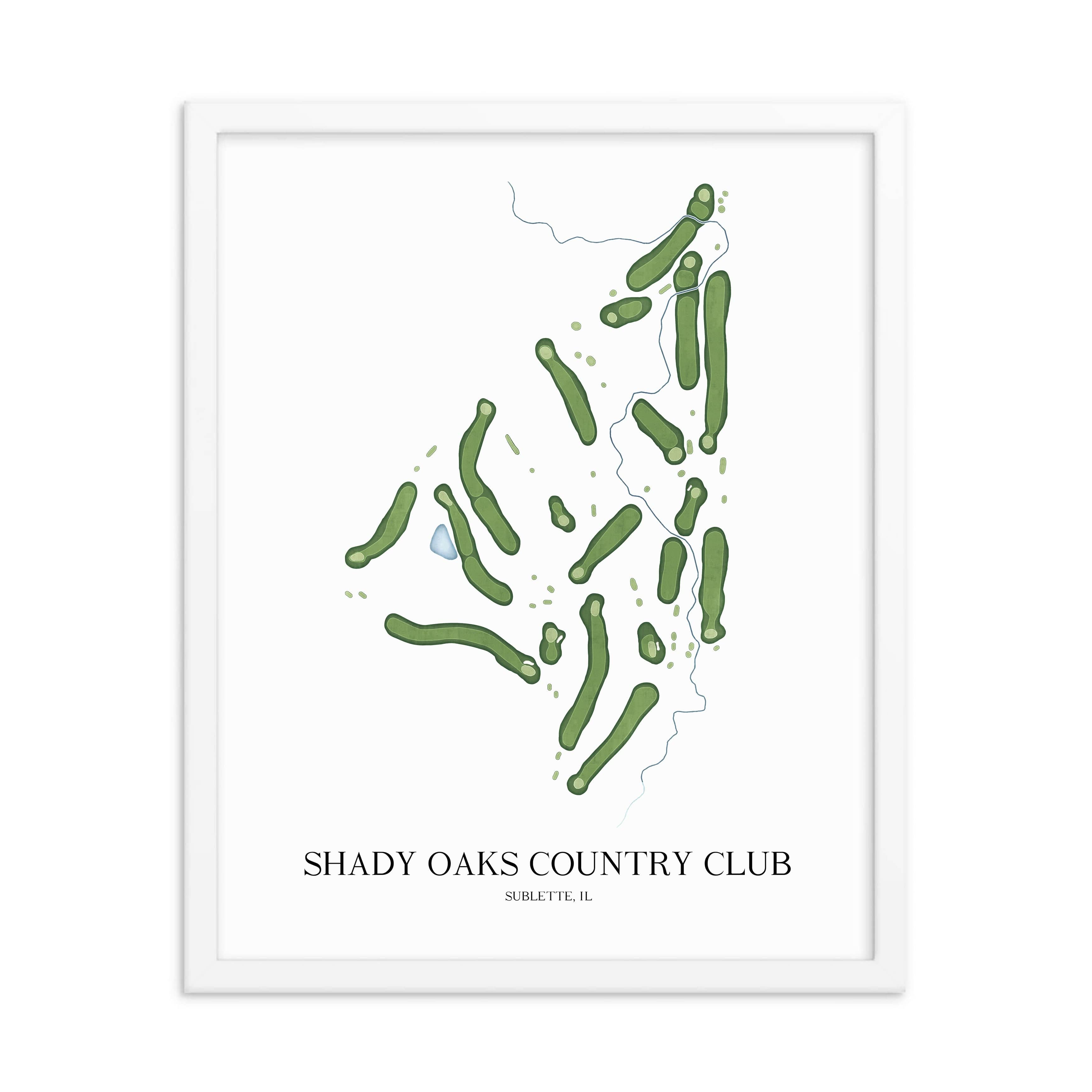 The 19th Hole Golf Shop - Golf Course Prints - Shady Oaks Country Club Golf Course Map Golf Map