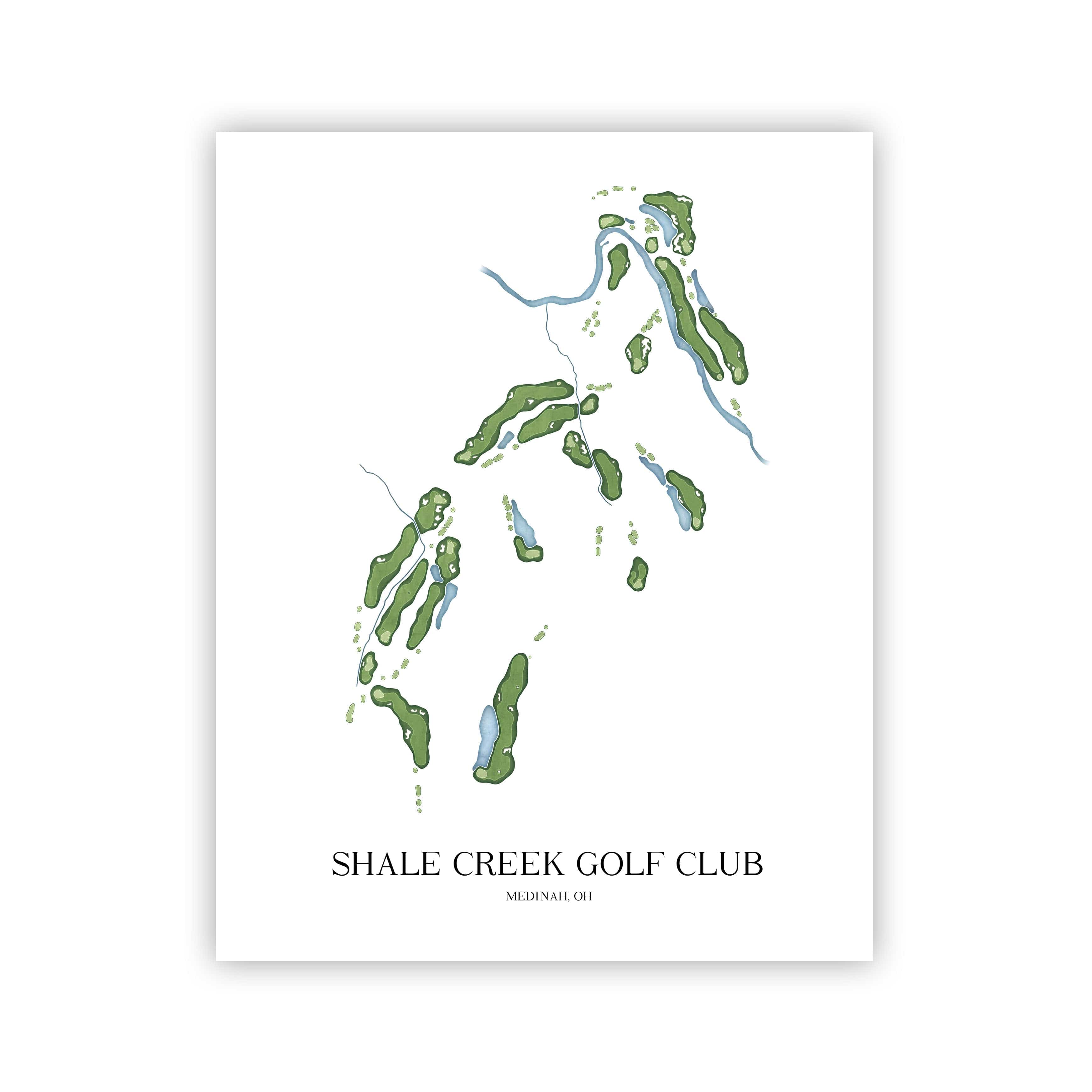 The 19th Hole Golf Shop - Golf Course Prints - Shale Creek Golf Club Golf Course Map Golf Map