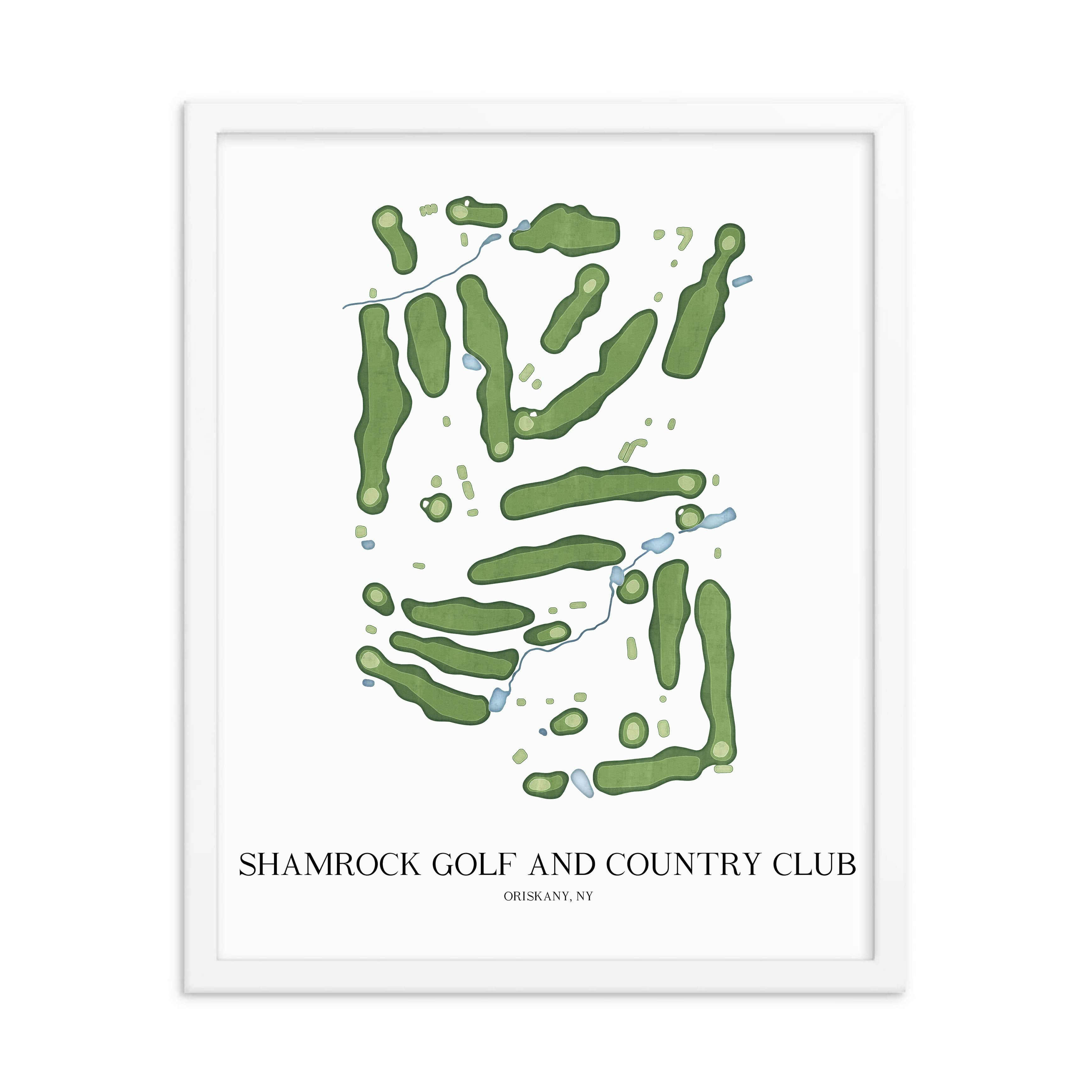 The 19th Hole Golf Shop - Golf Course Prints - Shamrock Golf and Country Club Golf Course Map Golf Map