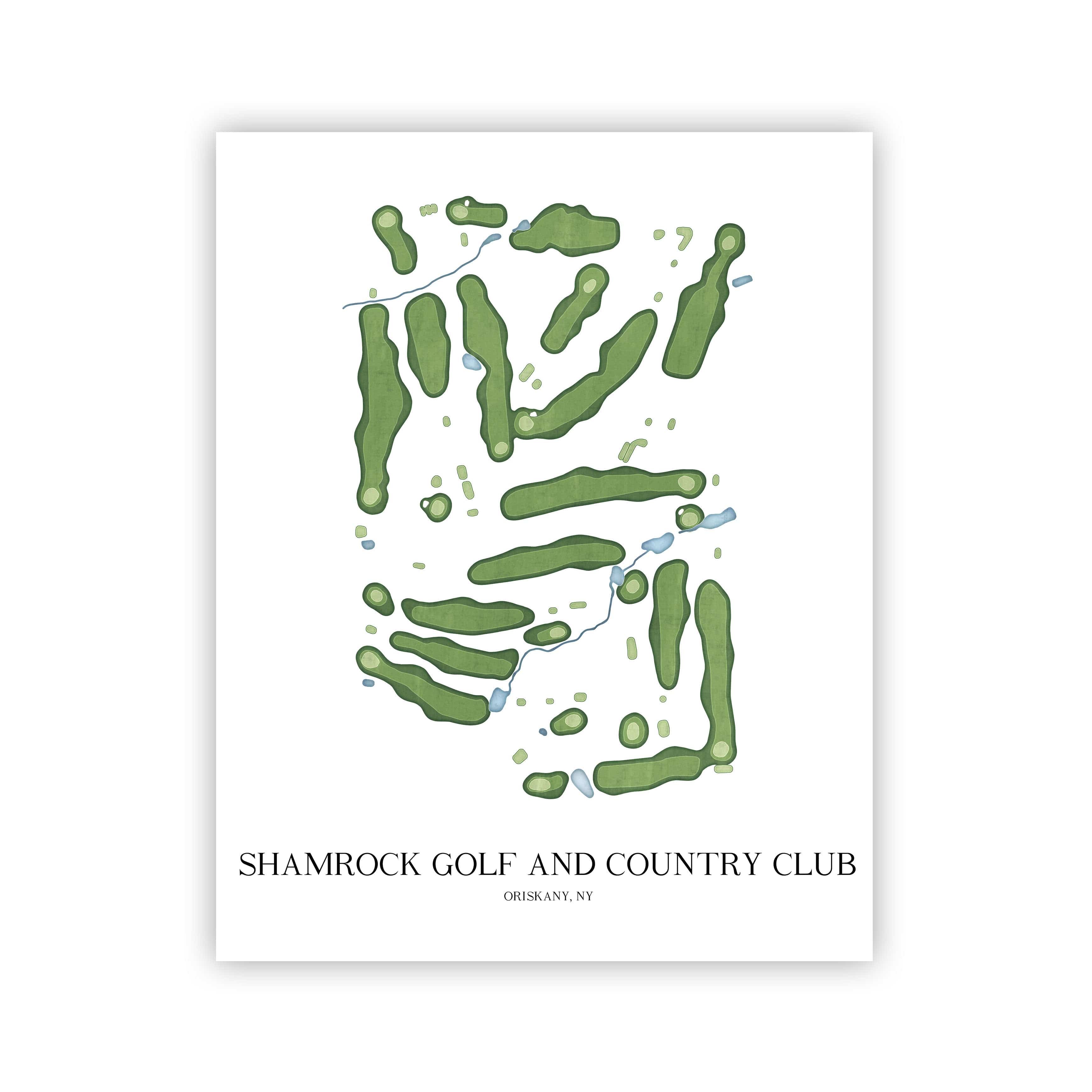 The 19th Hole Golf Shop - Golf Course Prints - Shamrock Golf and Country Club Golf Course Map Golf Map