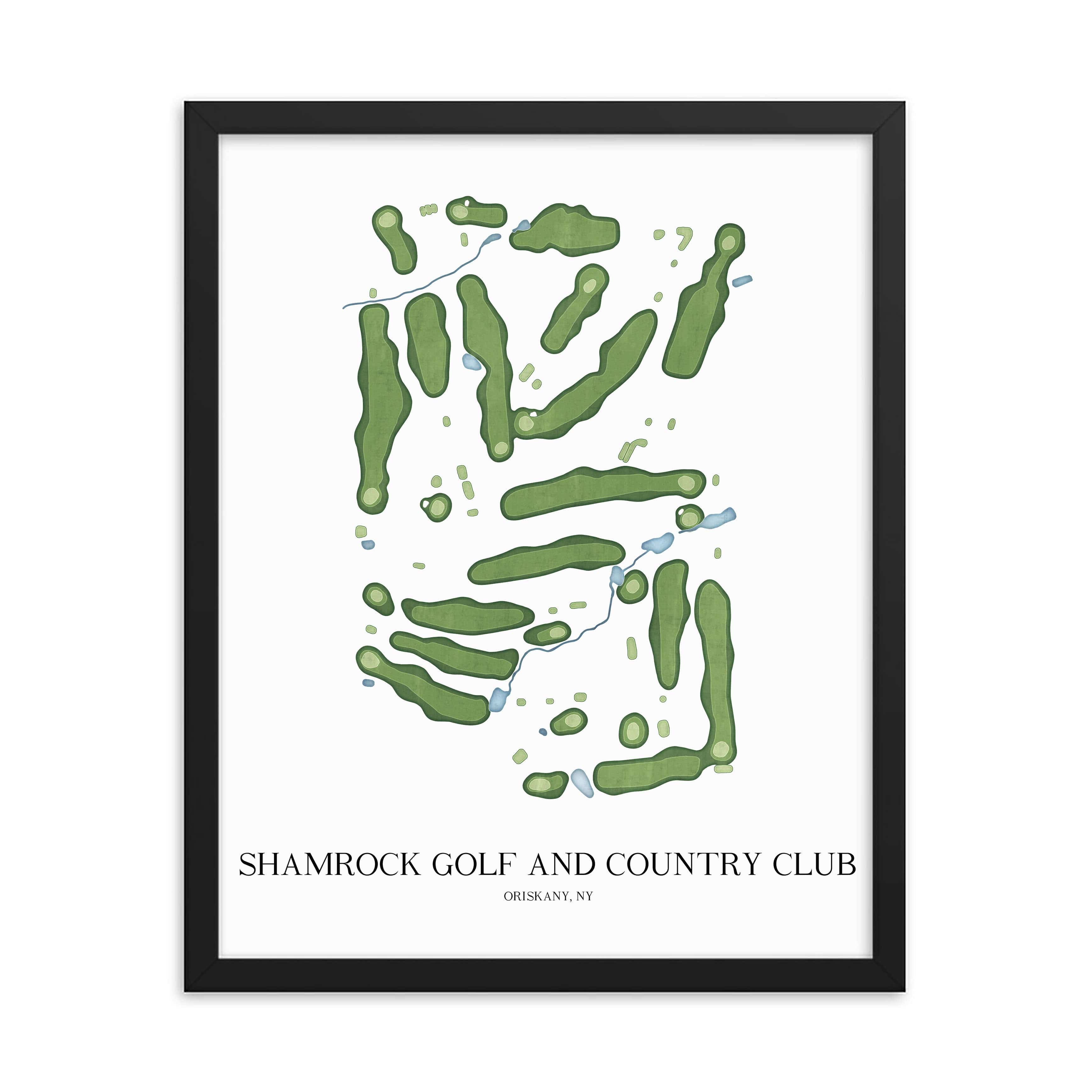 The 19th Hole Golf Shop - Golf Course Prints - Shamrock Golf and Country Club Golf Course Map Golf Map