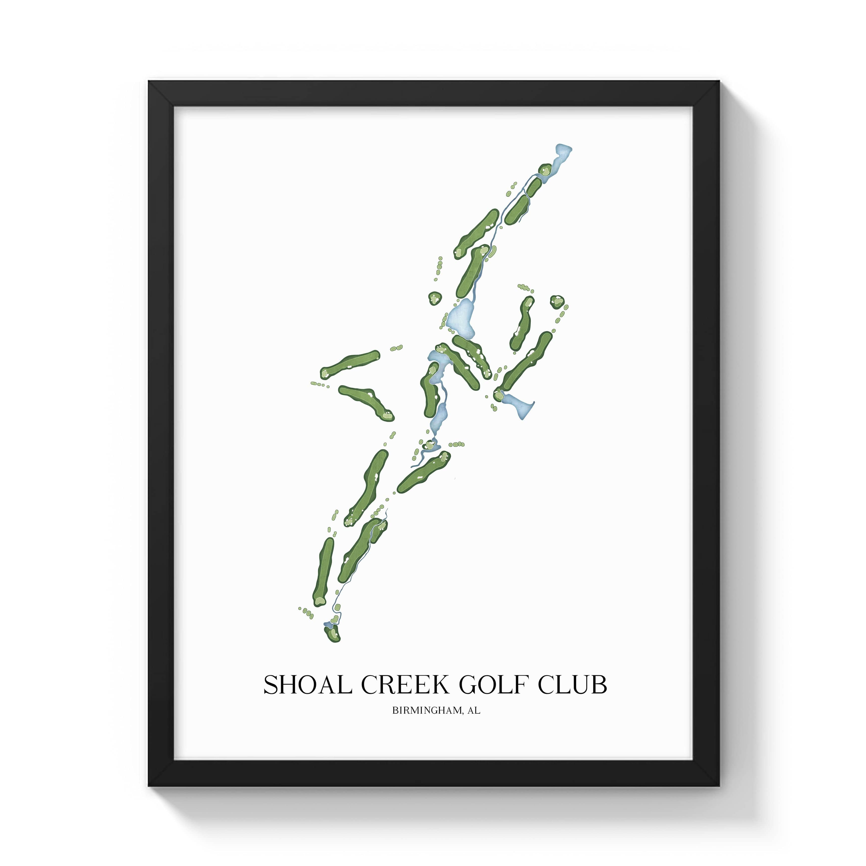 The 19th Hole Golf Shop - Golf Course Prints - Shoal Creek Golf Club Golf Course Map Golf Map