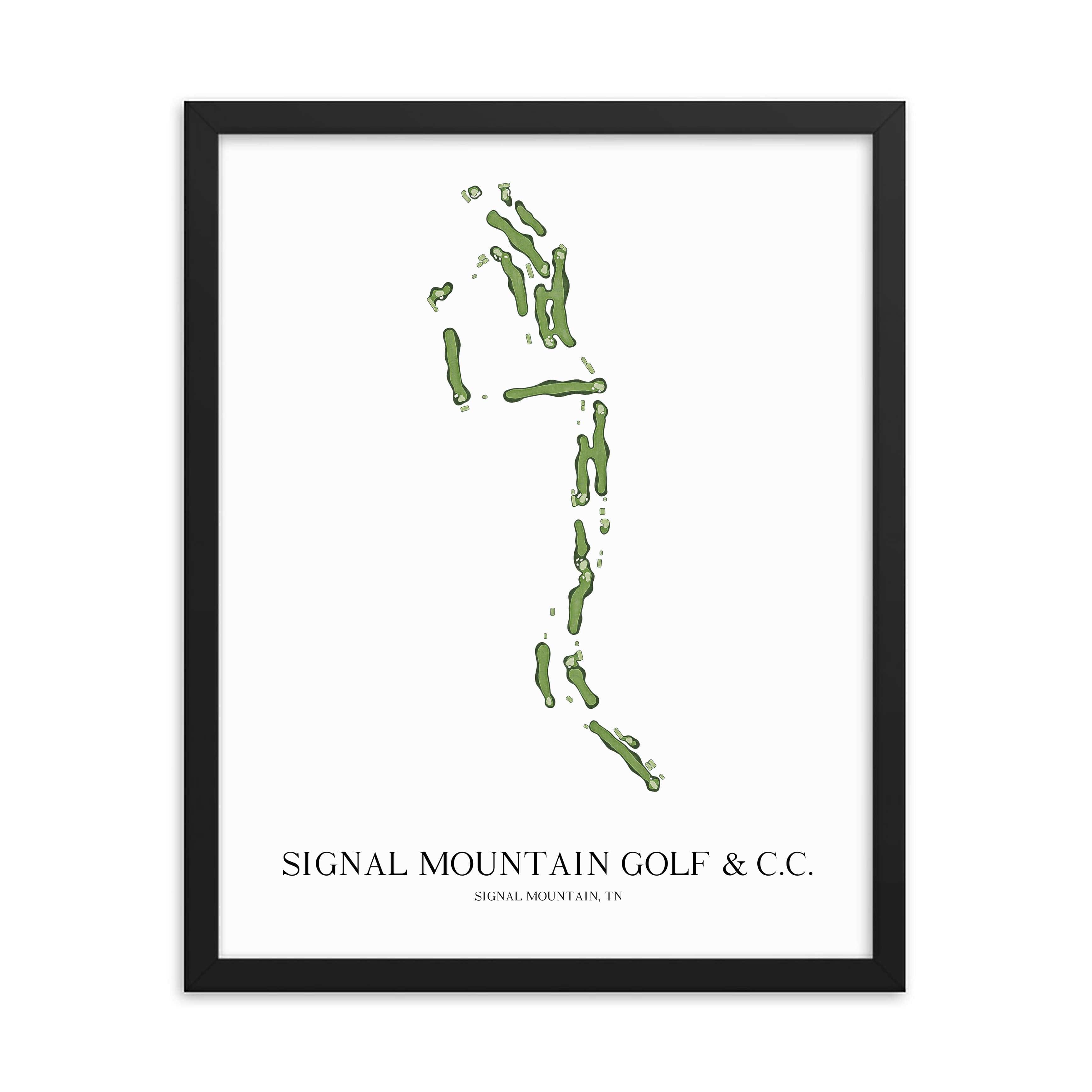 The 19th Hole Golf Shop - Golf Course Prints - Signal Mountain Golf and Country Club Golf Course Map Golf Map