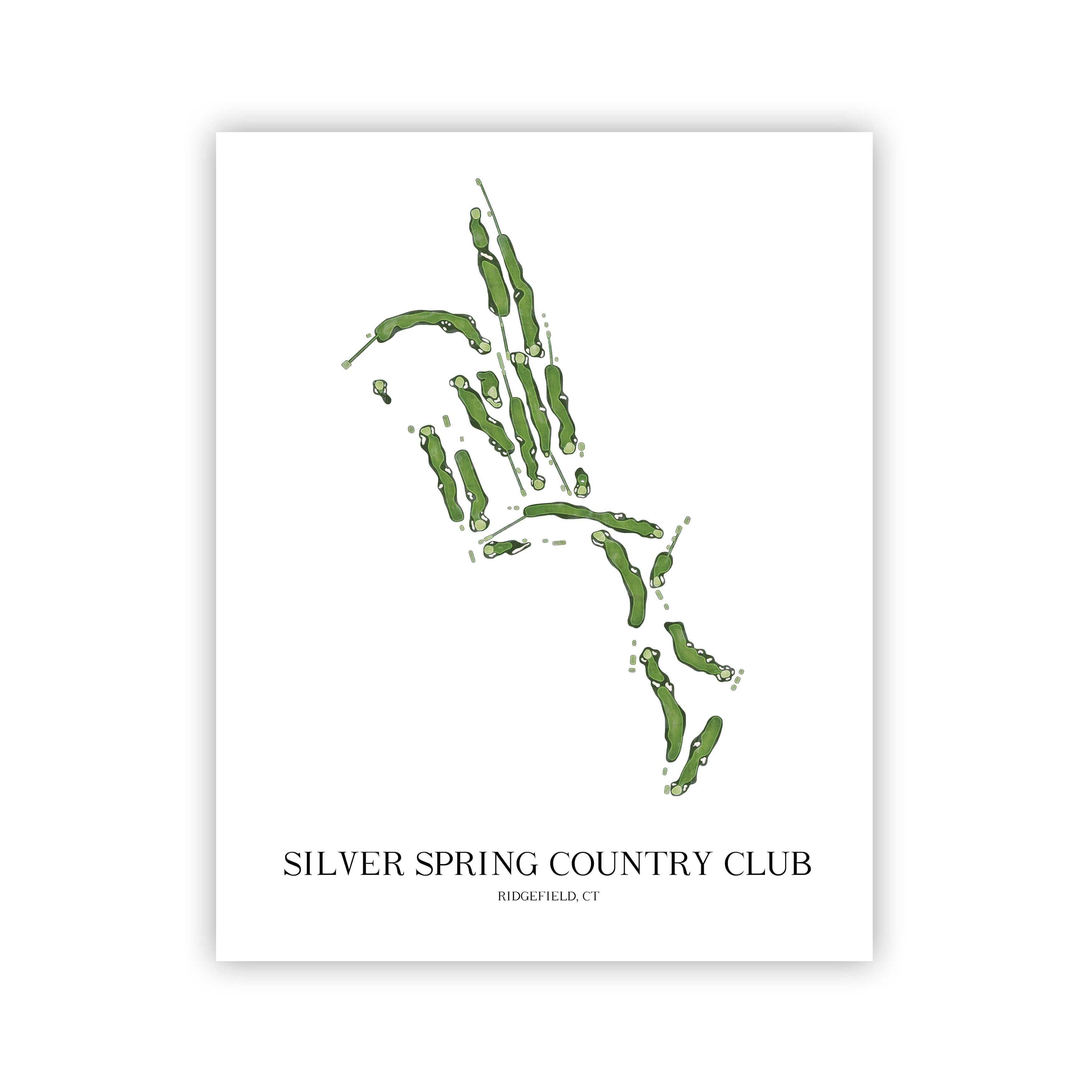 The 19th Hole Golf Shop - Golf Course Prints - Silver Spring Country Club Golf Course Map Golf Map