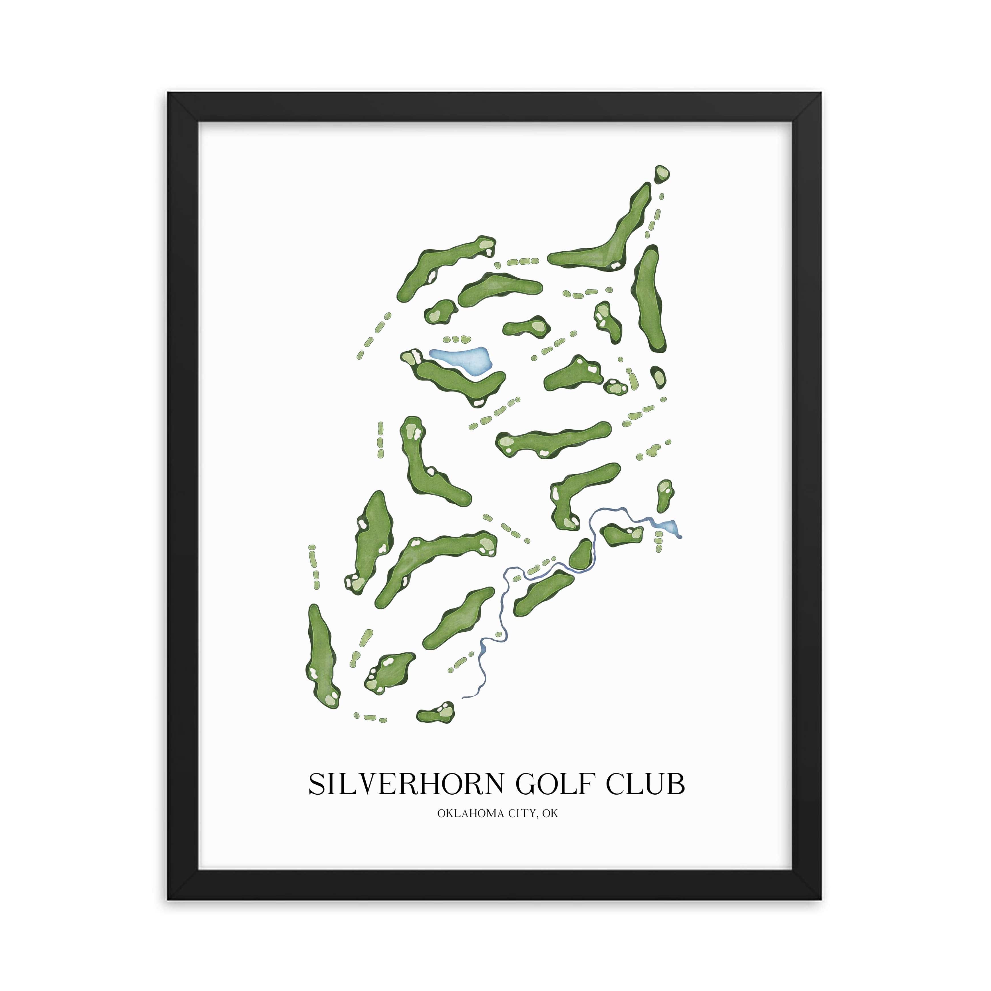 The 19th Hole Golf Shop - Golf Course Prints - Silverhorn Golf Club Golf Course Map Golf Map