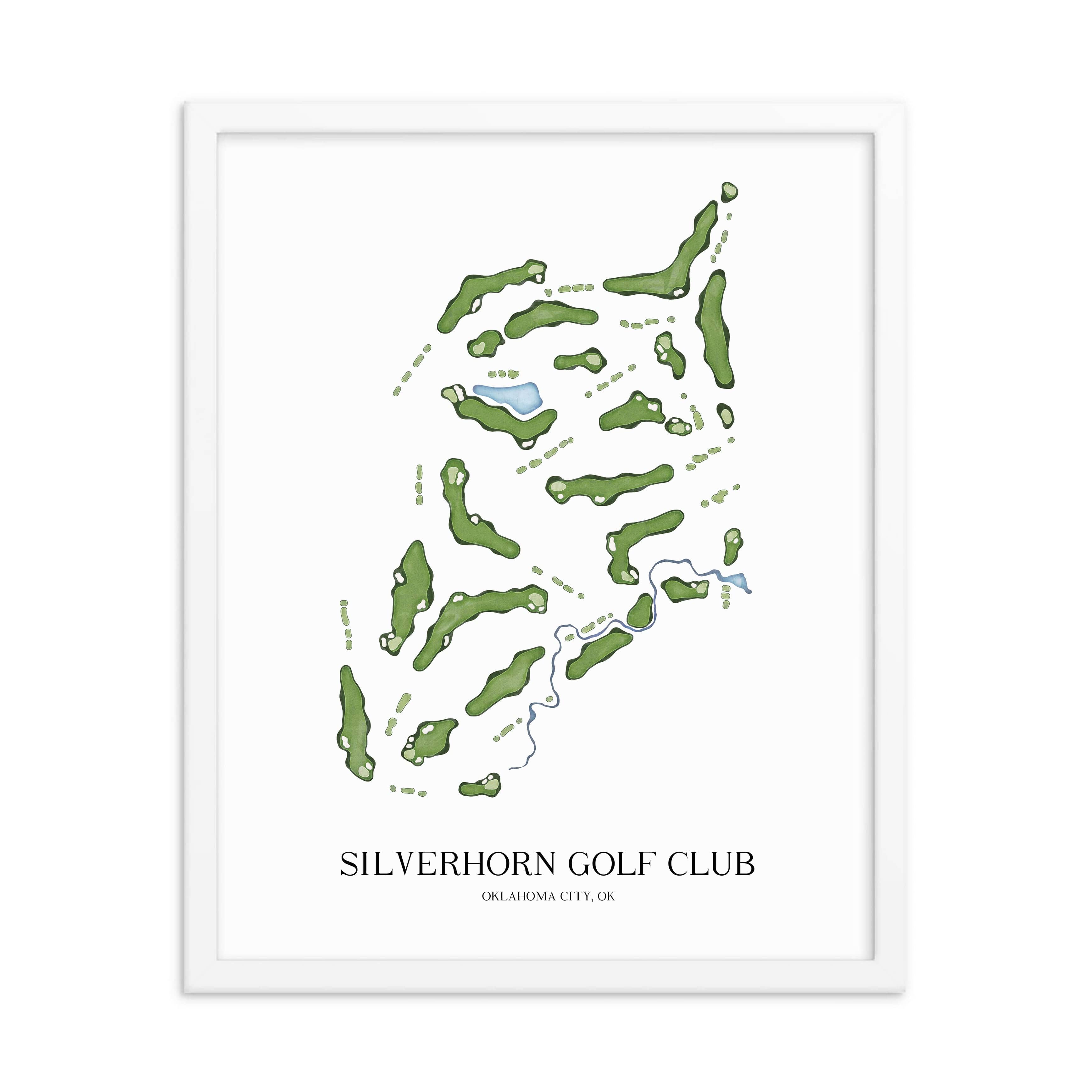 The 19th Hole Golf Shop - Golf Course Prints - Silverhorn Golf Club Golf Course Map Golf Map