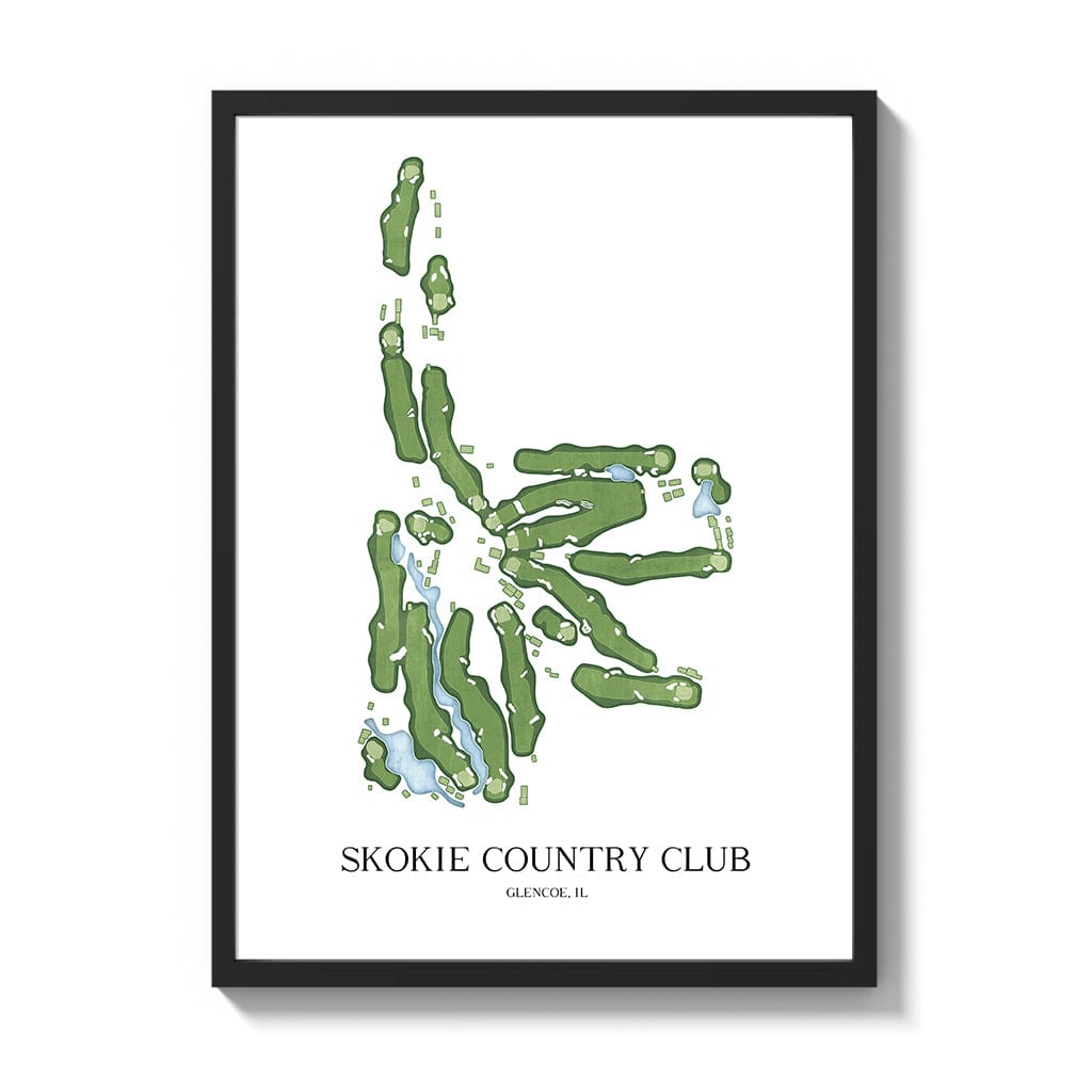 The 19th Hole Golf Shop - Golf Course Prints - Skokie Country Club Golf Course Map Golf Map