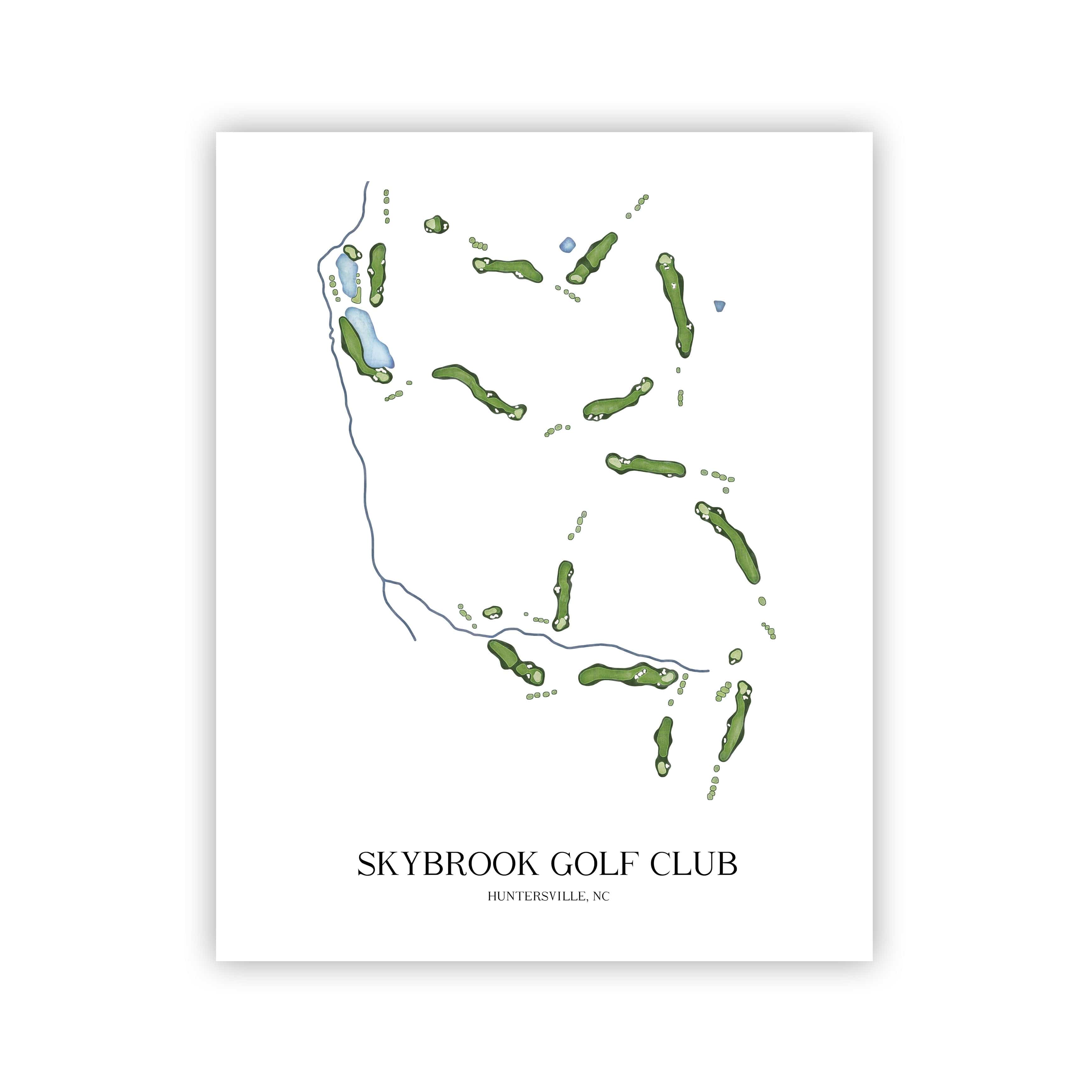 The 19th Hole Golf Shop - Golf Course Prints - Skybrook Golf Club Golf Course Map Golf Map