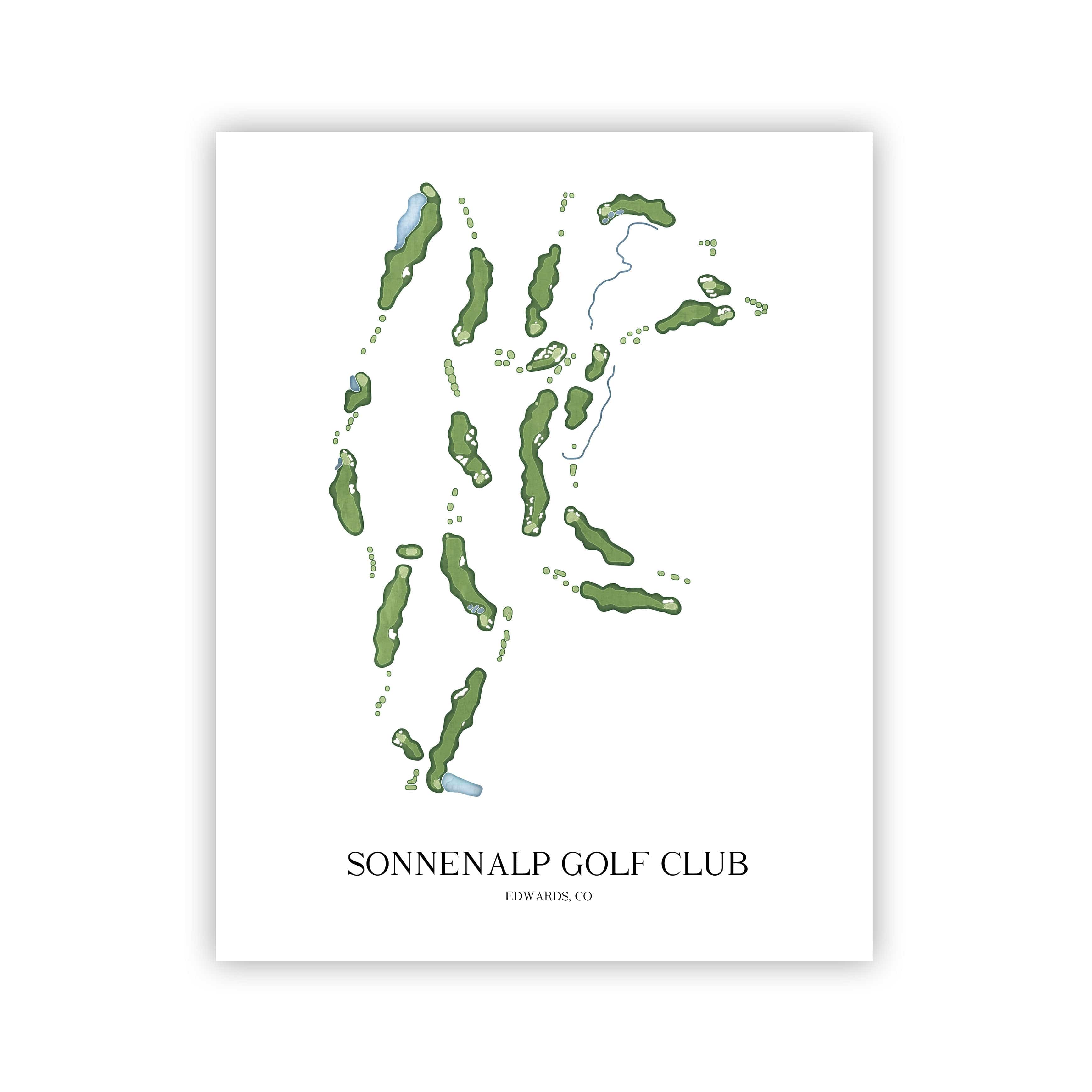 The 19th Hole Golf Shop - Golf Course Prints - Sonnenalp Golf Club Golf Course Map Golf Map