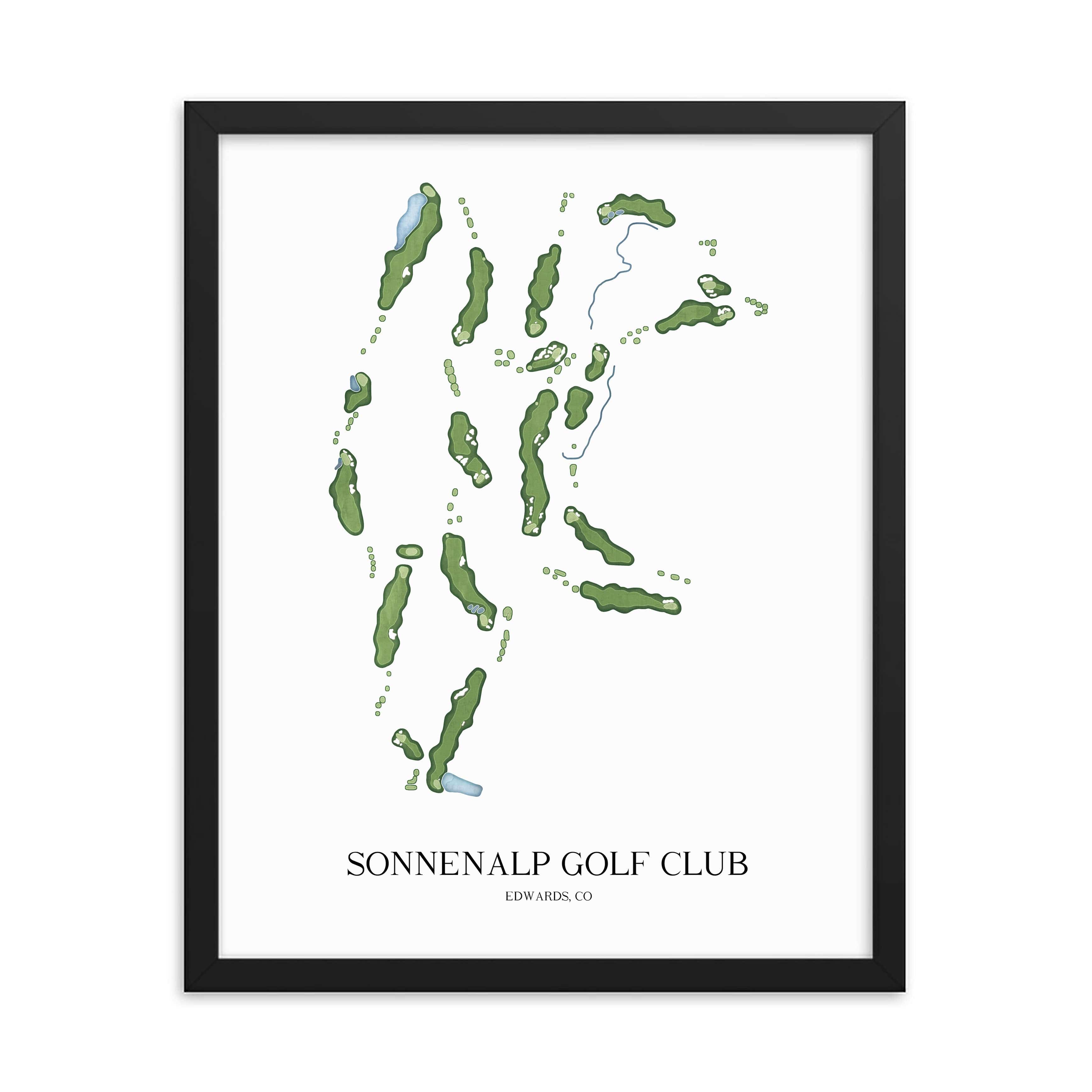 The 19th Hole Golf Shop - Golf Course Prints - Sonnenalp Golf Club Golf Course Map Golf Map