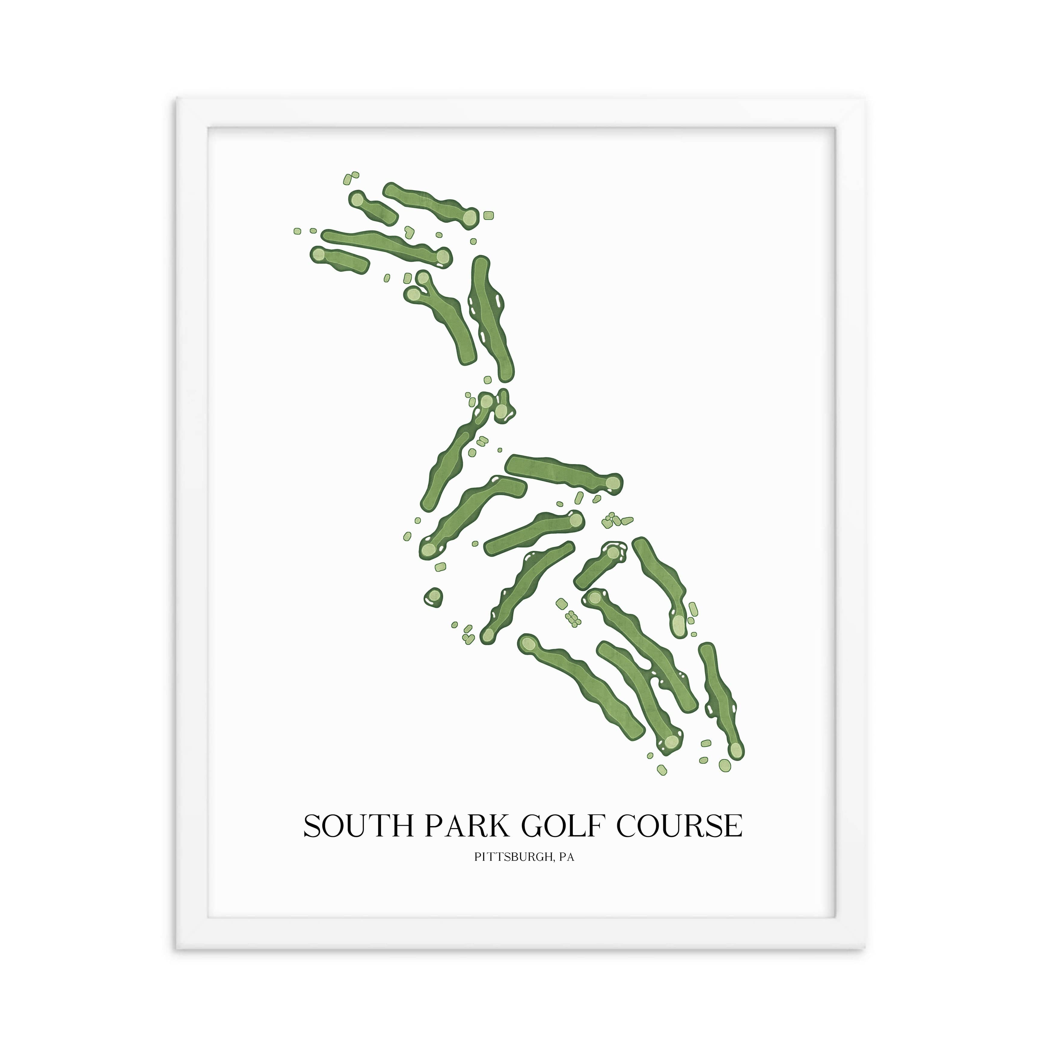 The 19th Hole Golf Shop - Golf Course Prints - South Park Golf Course Golf Course Map Golf Map