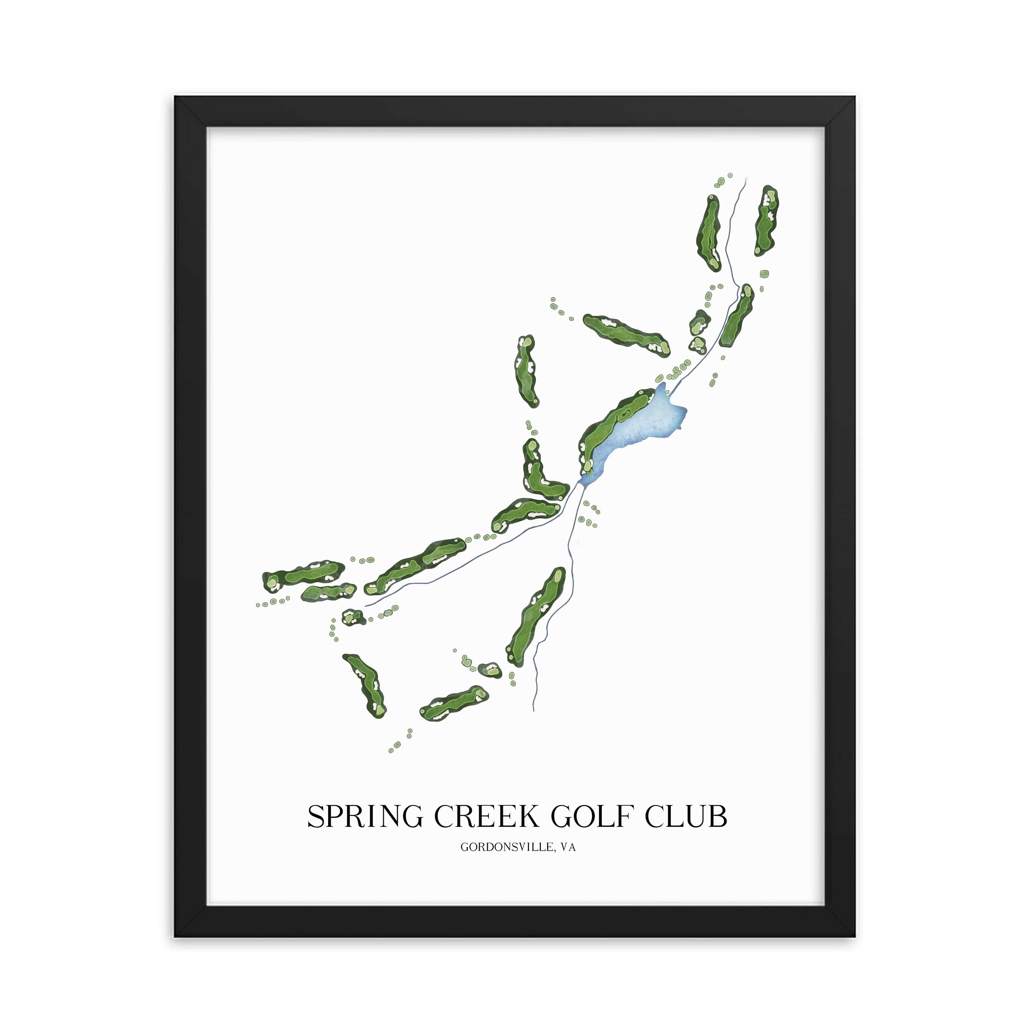 The 19th Hole Golf Shop - Golf Course Prints - Spring Creek Golf Club Golf Course Map Golf Map