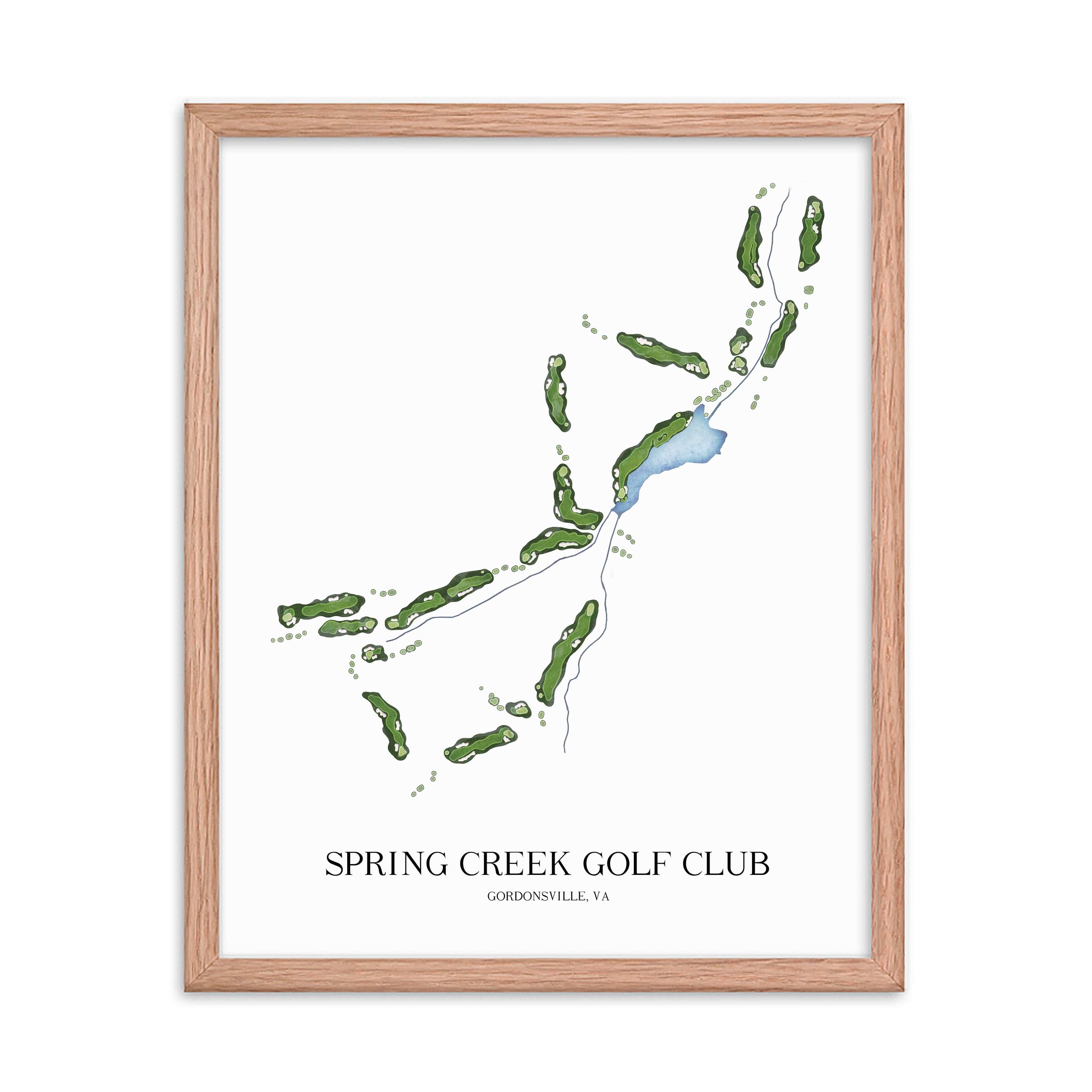 The 19th Hole Golf Shop - Golf Course Prints - Spring Creek Golf Club Golf Course Map Golf Map