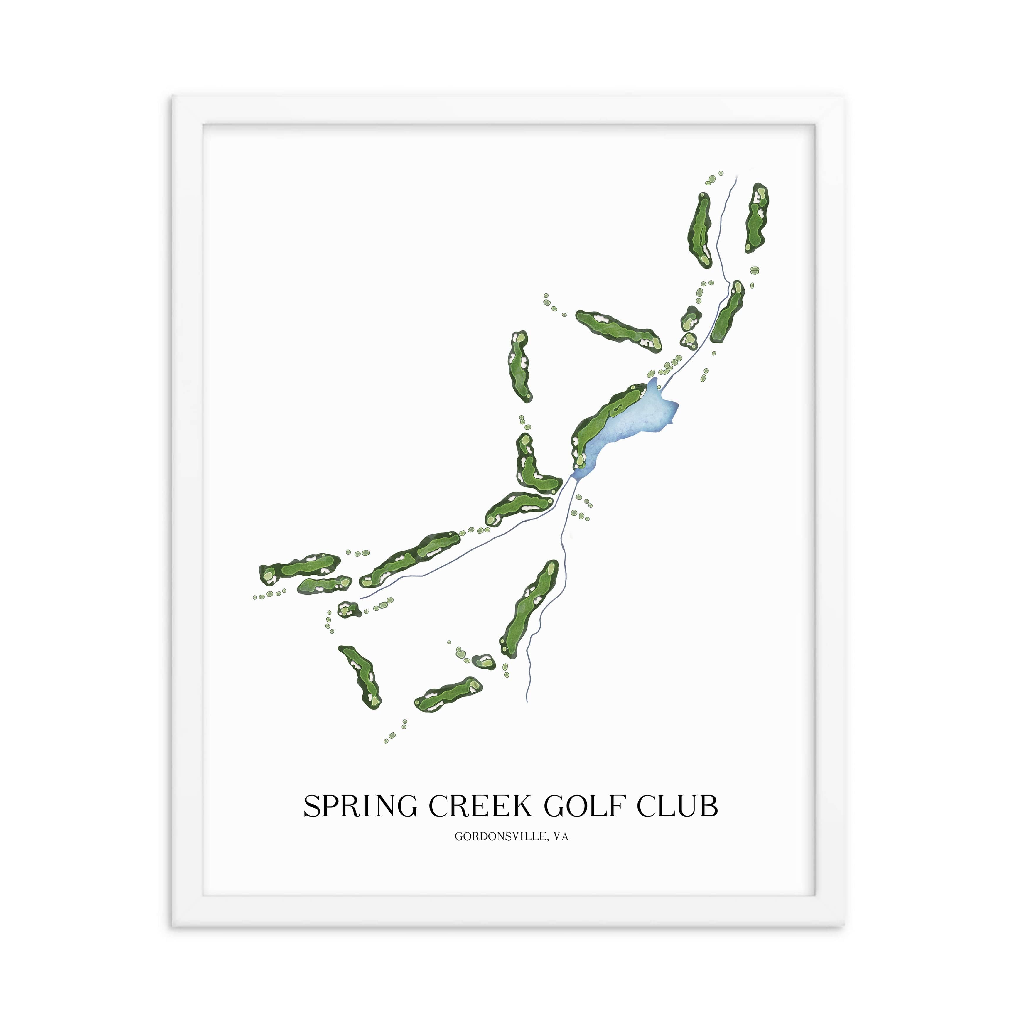 The 19th Hole Golf Shop - Golf Course Prints - Spring Creek Golf Club Golf Course Map Golf Map