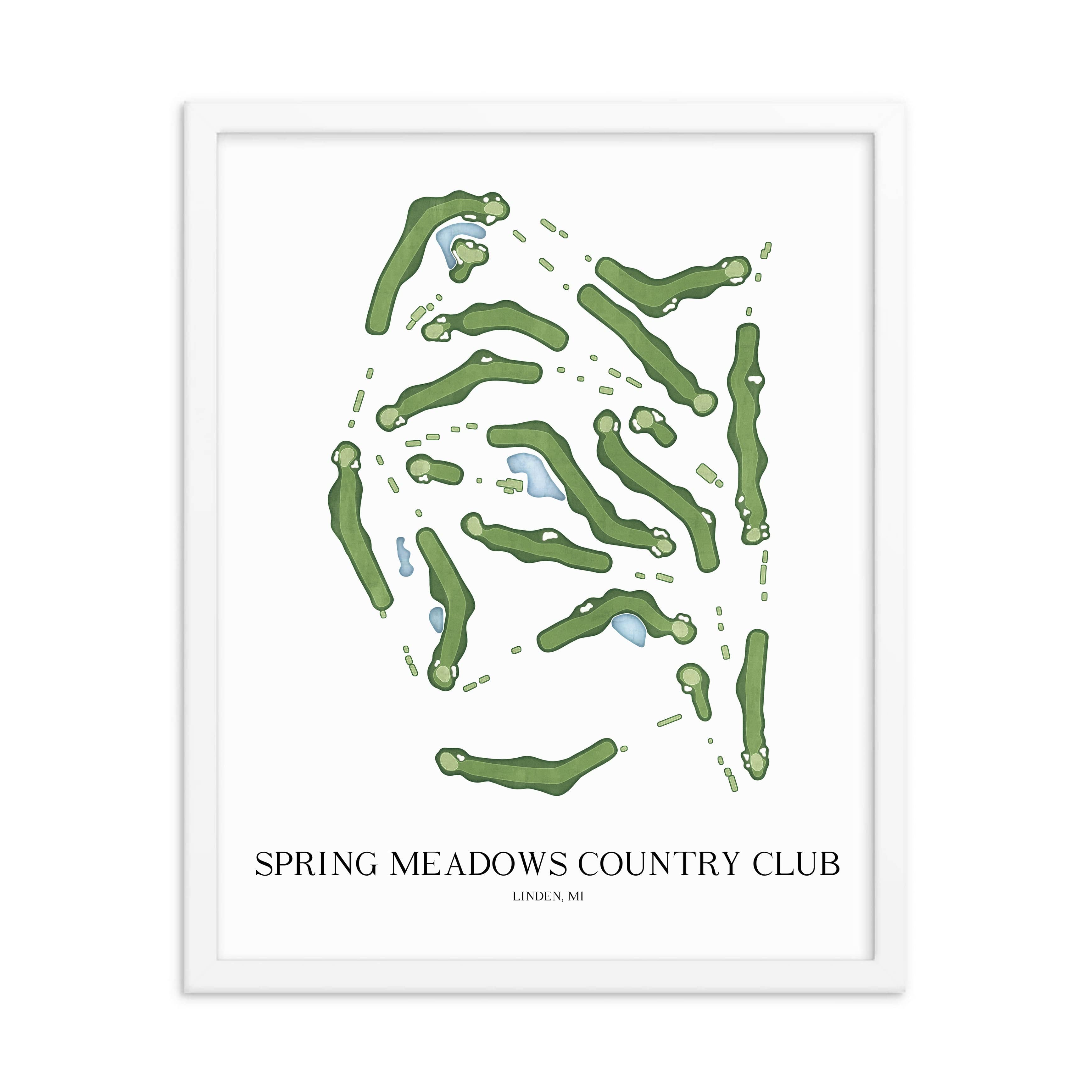 The 19th Hole Golf Shop - Golf Course Prints - Spring Mill Country Club Golf Course Map Golf Map