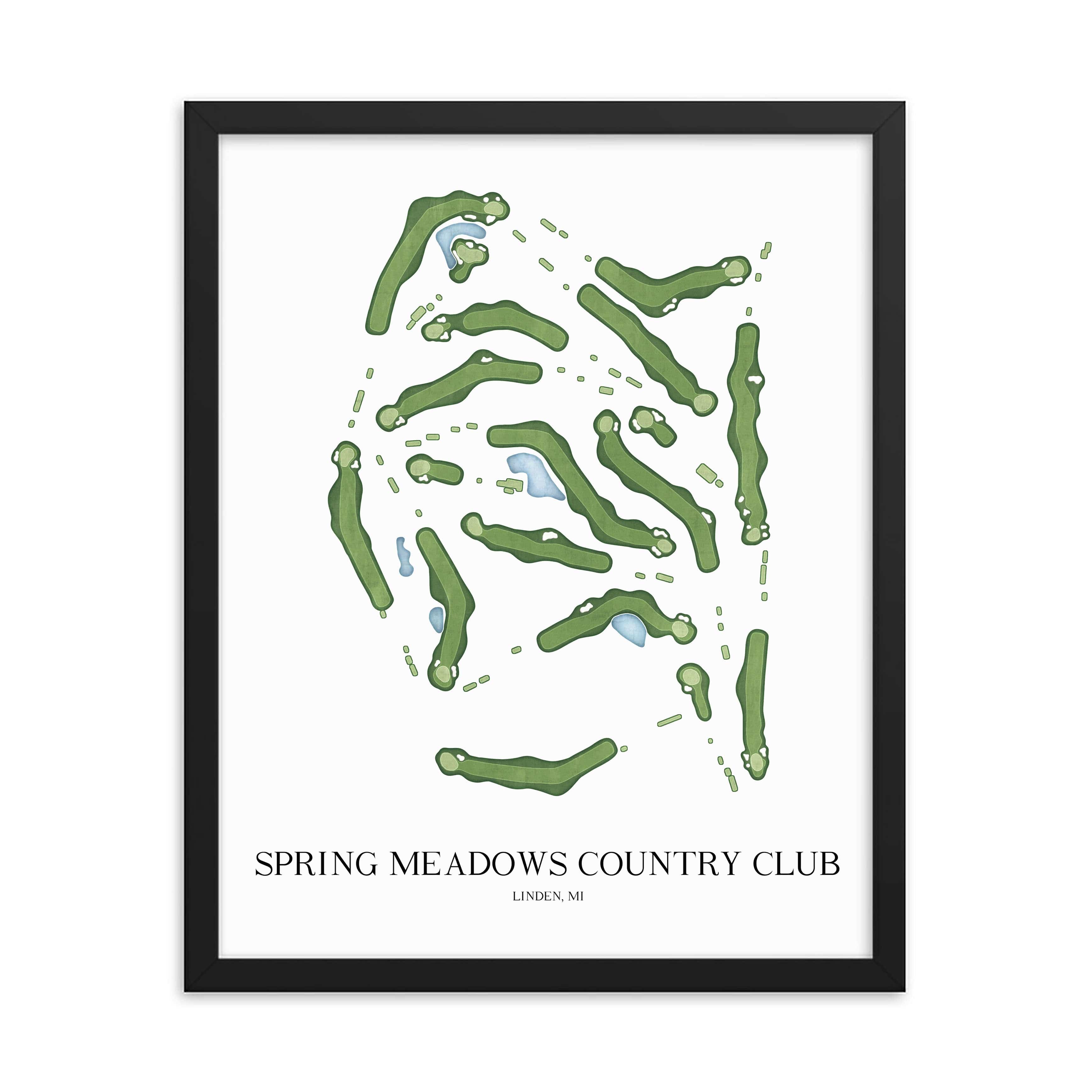 The 19th Hole Golf Shop - Golf Course Prints - Spring Mill Country Club Golf Course Map Golf Map