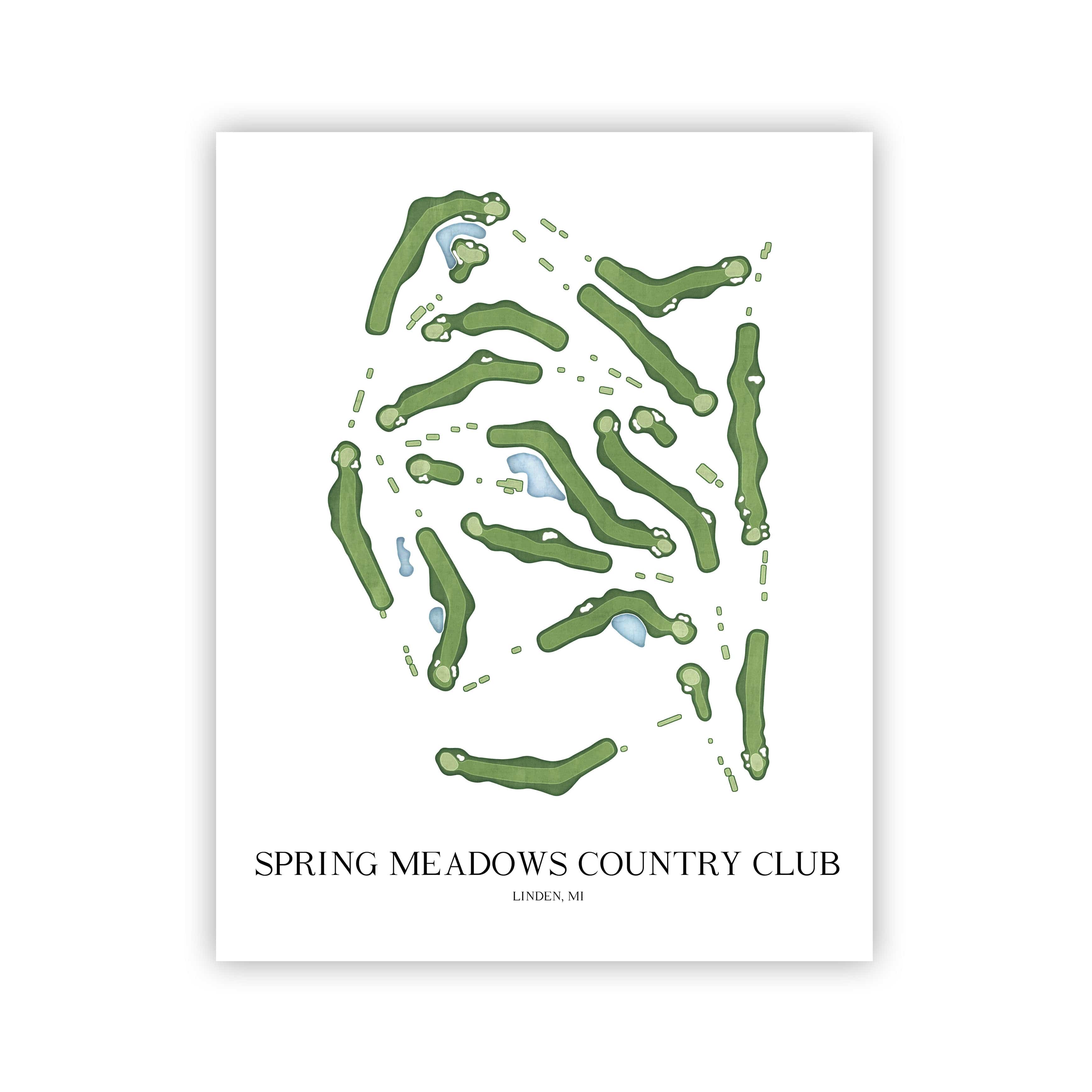 The 19th Hole Golf Shop - Golf Course Prints - Spring Mill Country Club Golf Course Map Golf Map