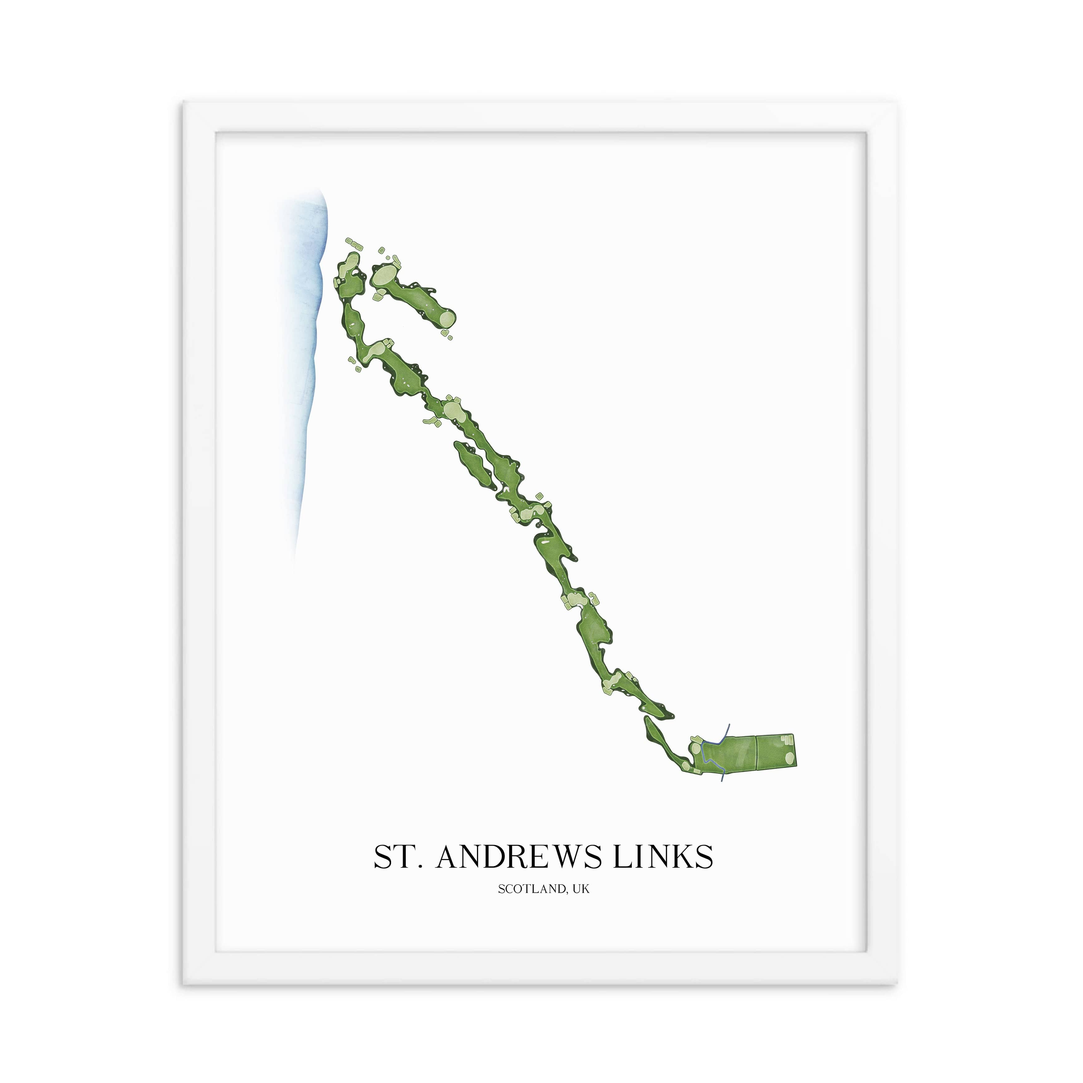 The 19th Hole Golf Shop - Golf Course Prints - St. Andrews Links - The Old Course Golf Course Map Golf Map