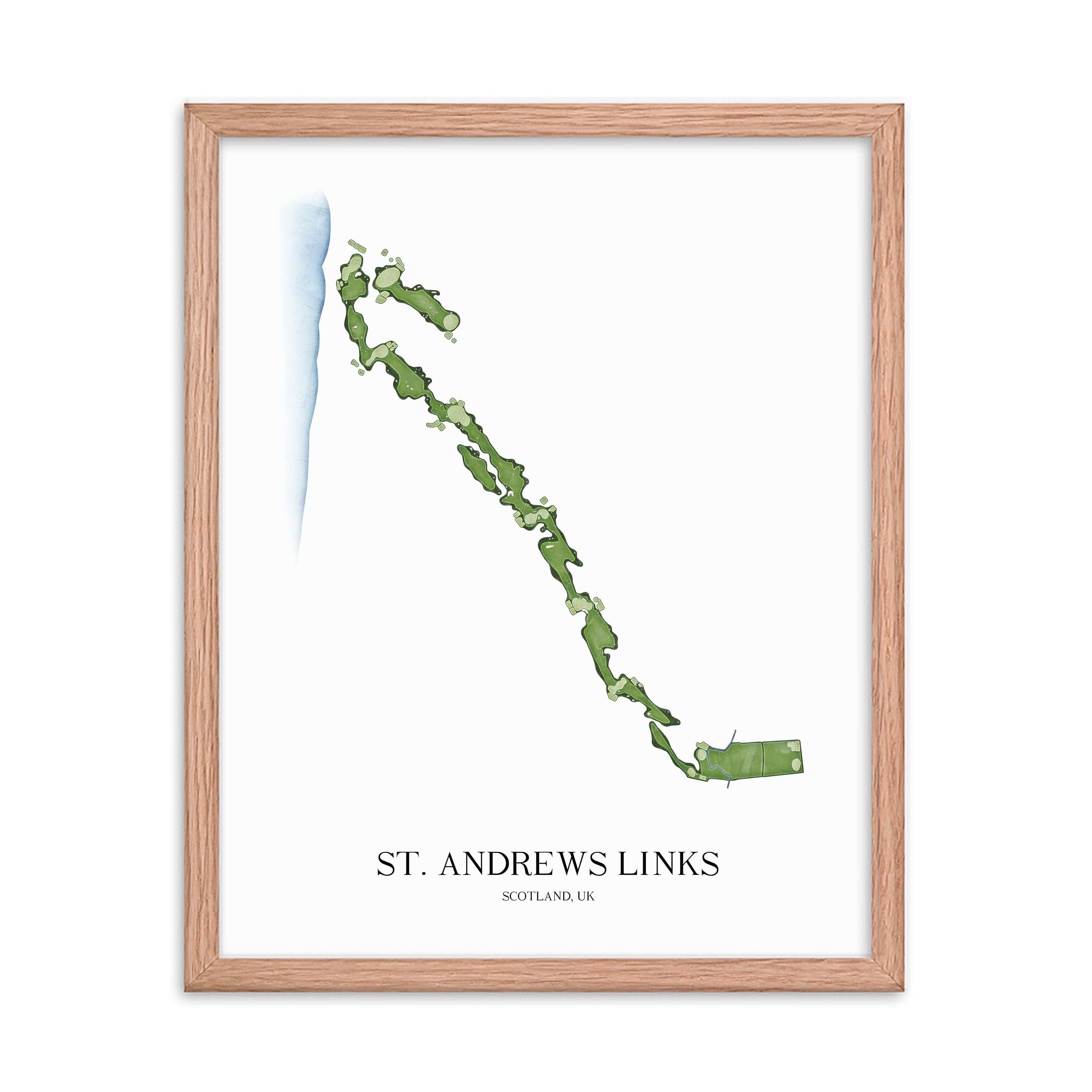 The 19th Hole Golf Shop - Golf Course Prints - St. Andrews Links - The Old Course Golf Course Map Golf Map