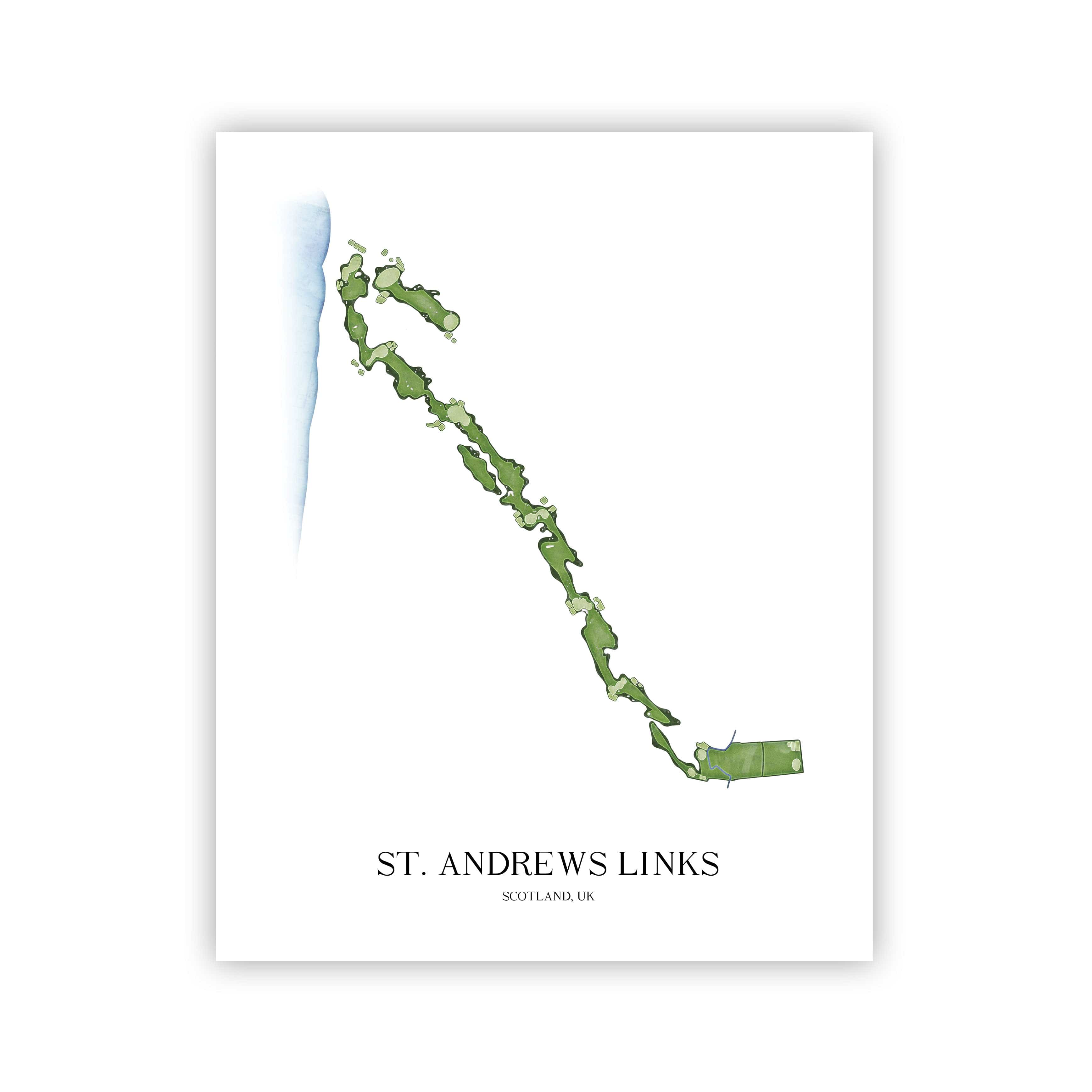 The 19th Hole Golf Shop - Golf Course Prints - St. Andrews Links - The Old Course Golf Course Map Golf Map