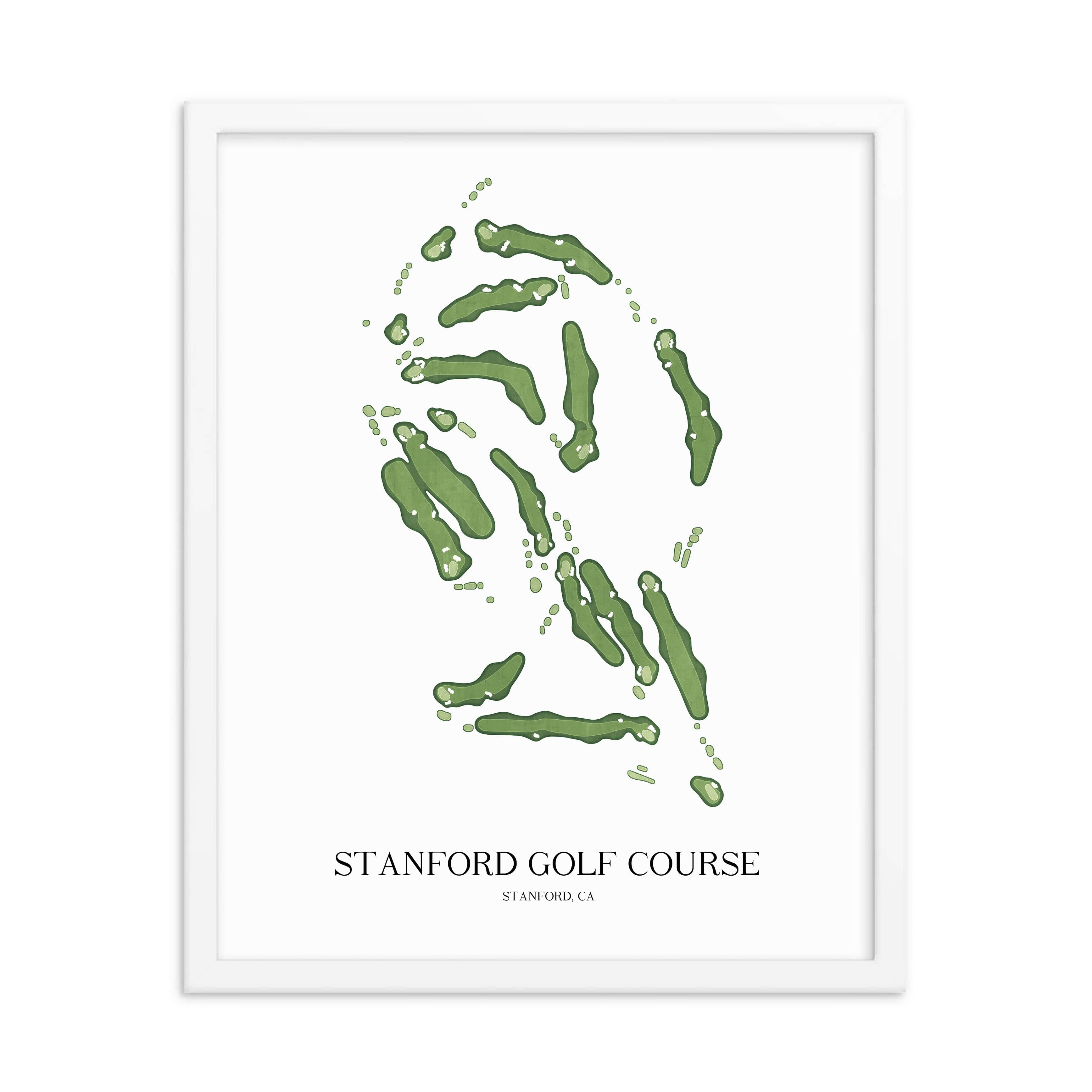 The 19th Hole Golf Shop - Golf Course Prints - Stanford Golf Course Golf Course Map Golf Map