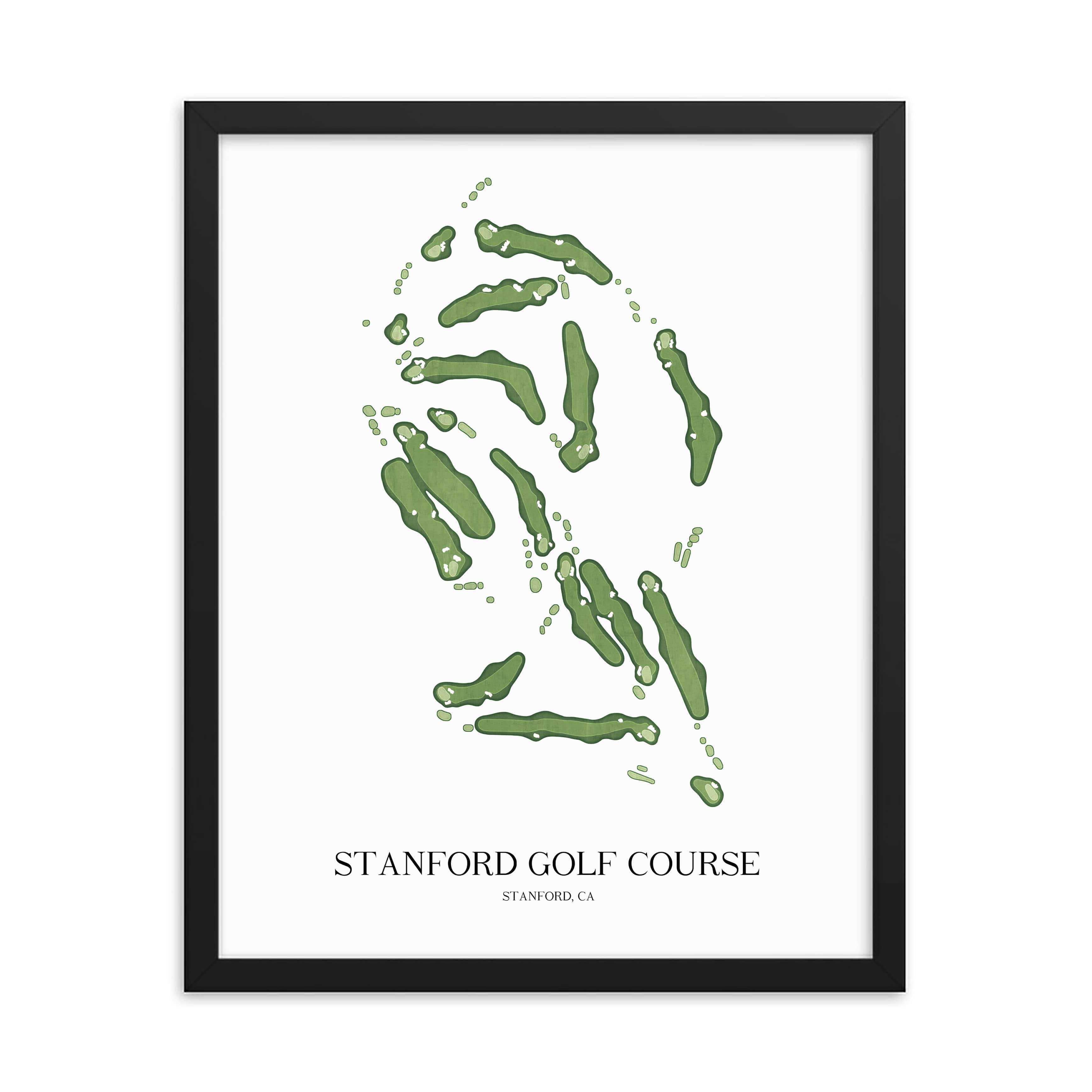 The 19th Hole Golf Shop - Golf Course Prints - Stanford Golf Course Golf Course Map Golf Map