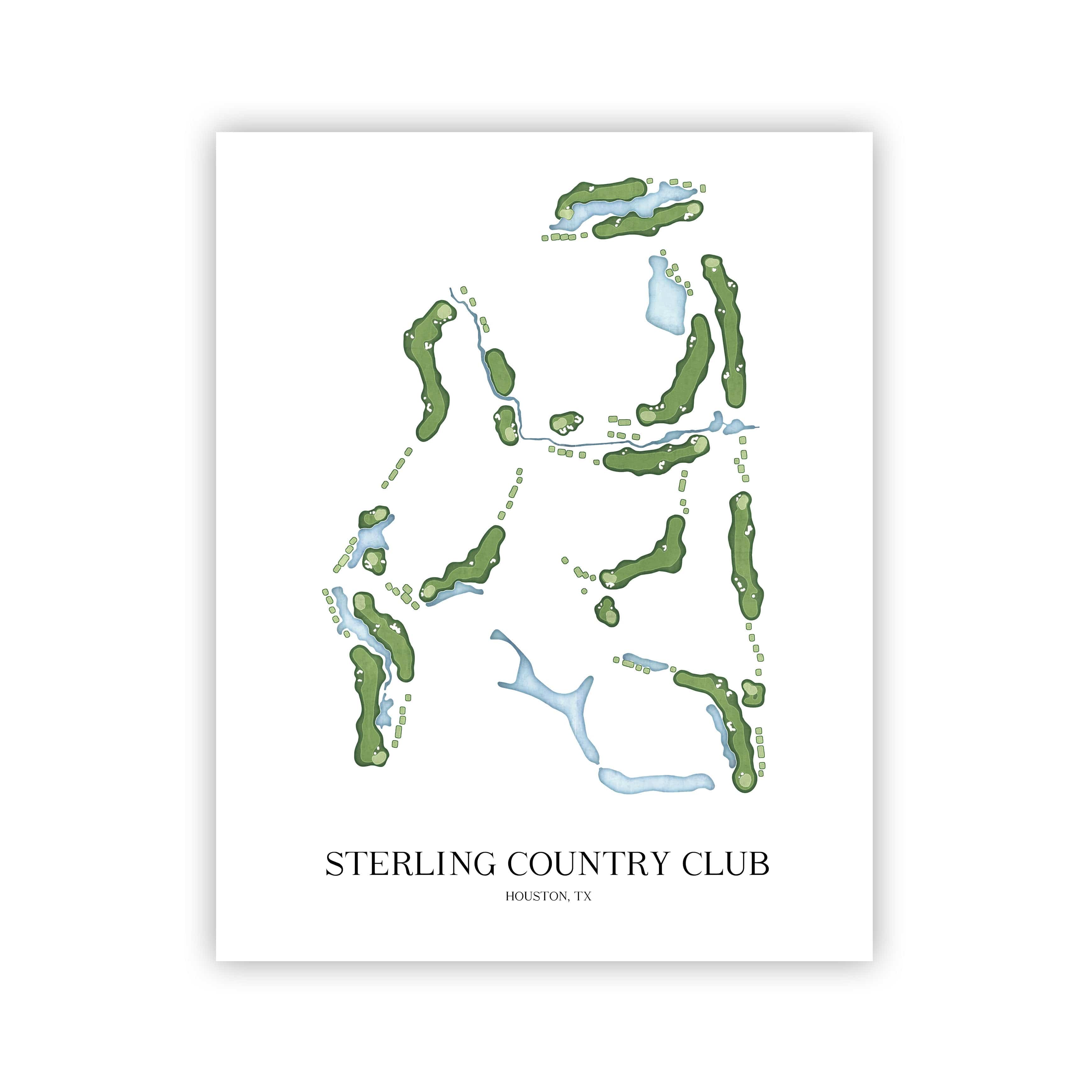The 19th Hole Golf Shop - Golf Course Prints - Sterling Country Club Golf Course Map Golf Map